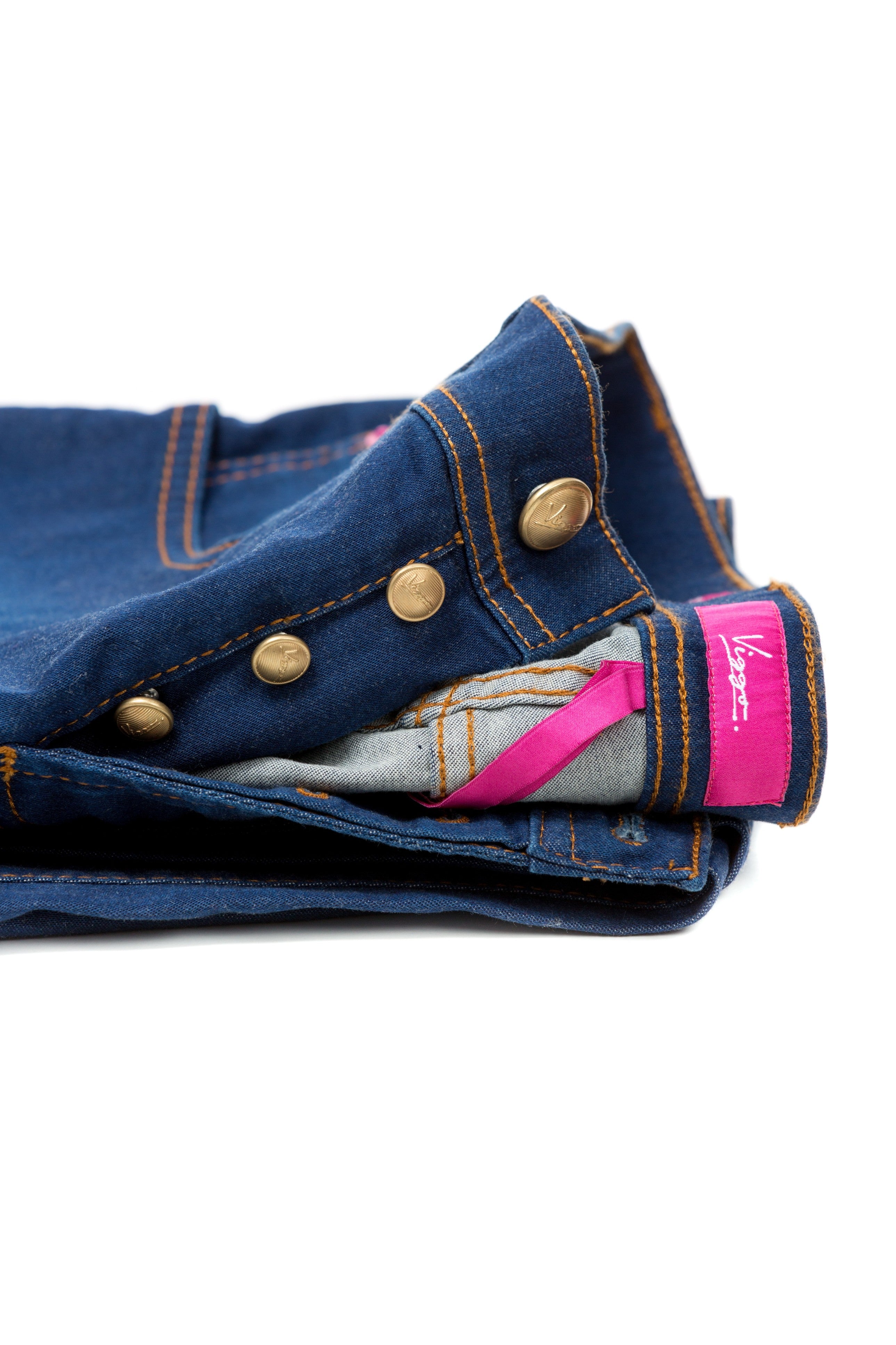 Punto marrone jeans blu prelavato