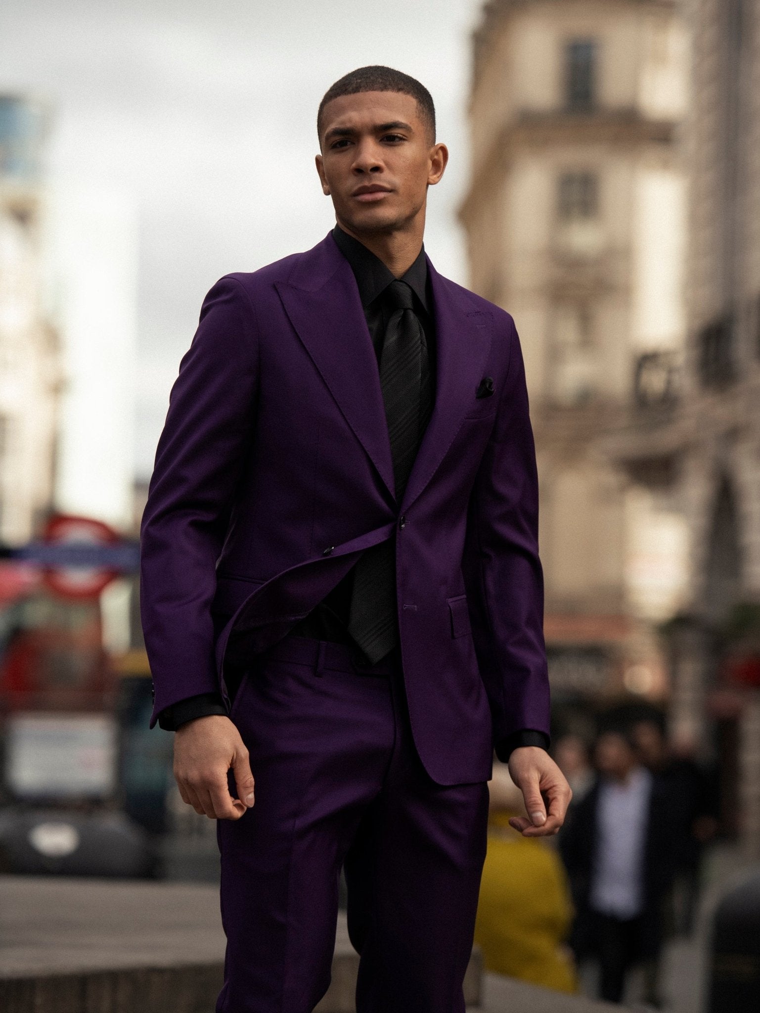 Costum doua piese purple, tailored fit - Viggo