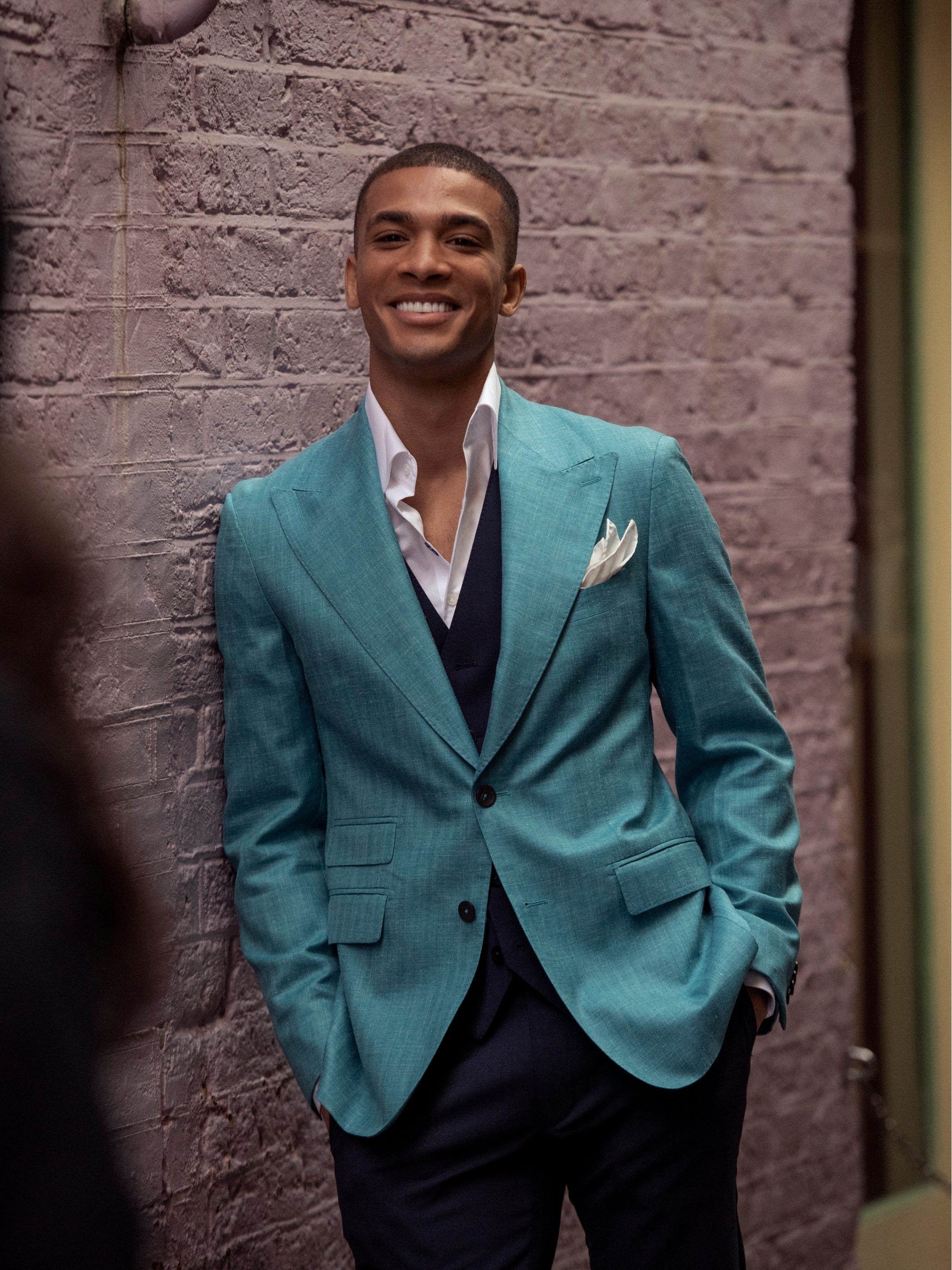 Sacou turquoise, tailored fit