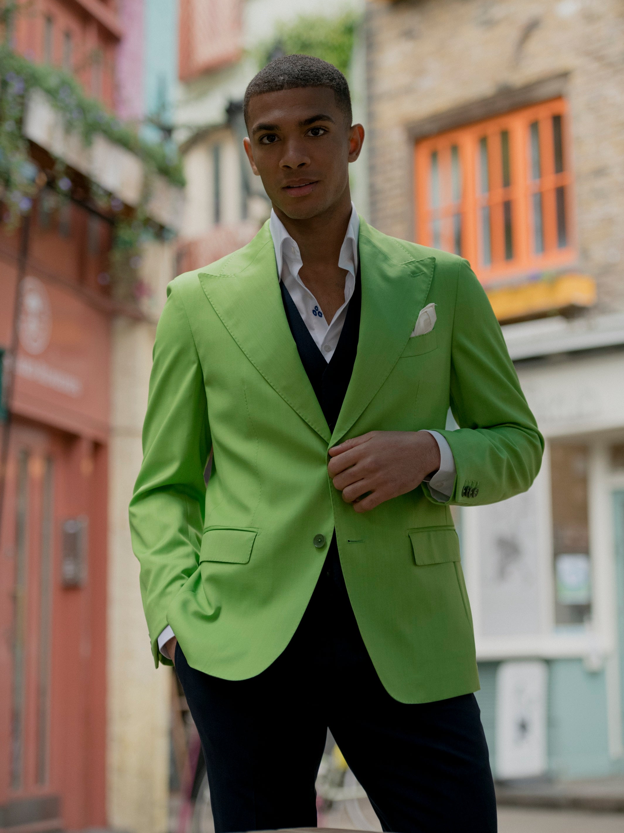 Green tailored fit jacket