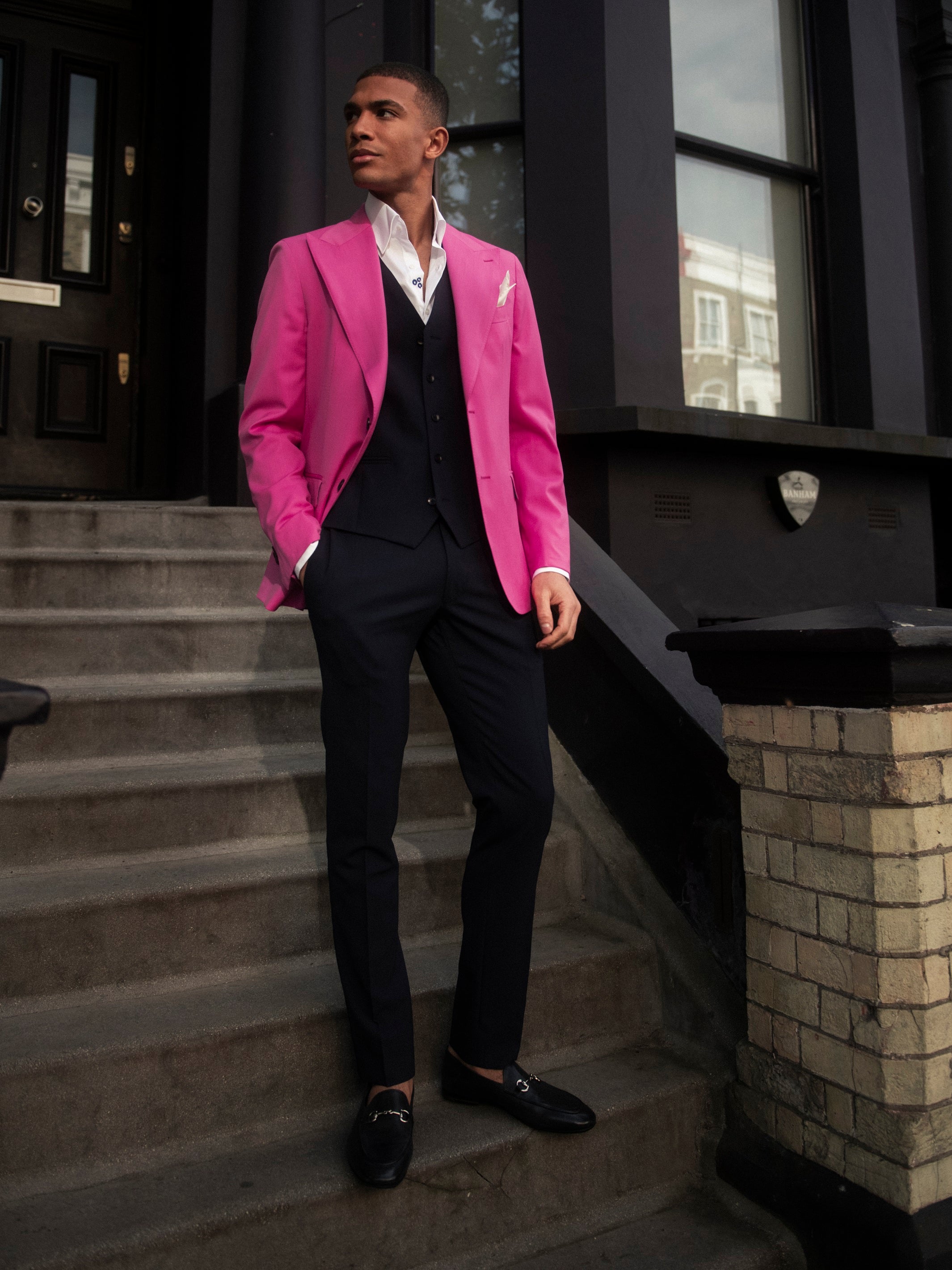 Sacou fuchsia tailored fit