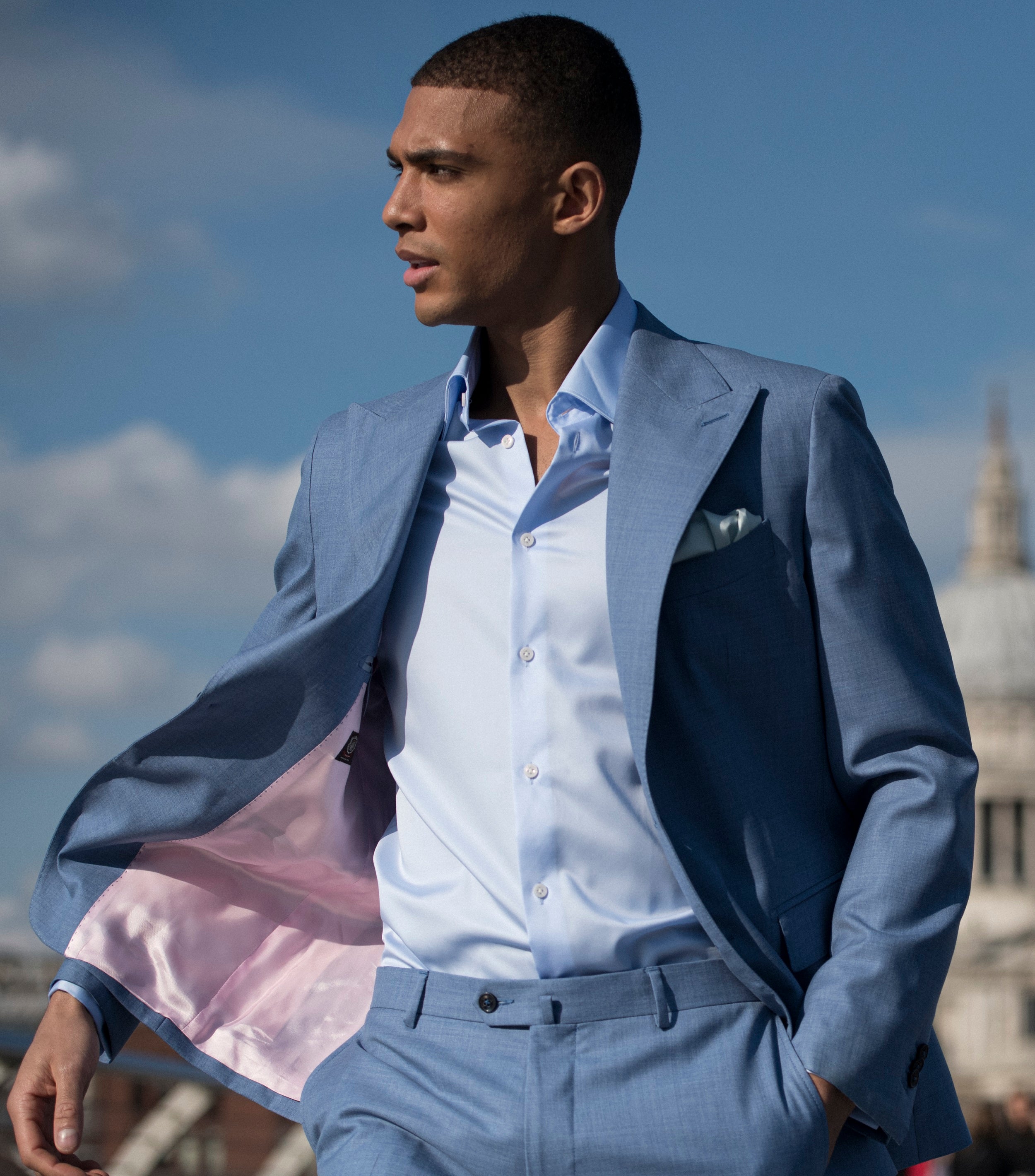 Costum doua piese bleu, tailored fit