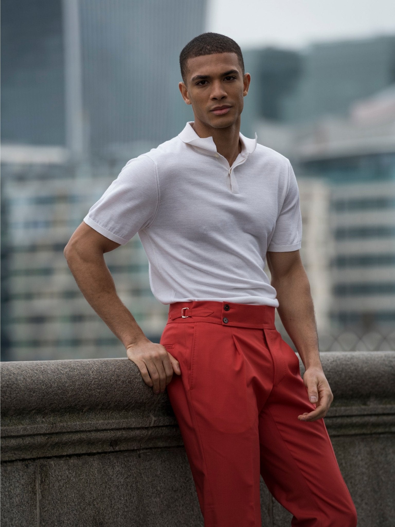 Pantaloni corai cu talie ajustabila - Viggo