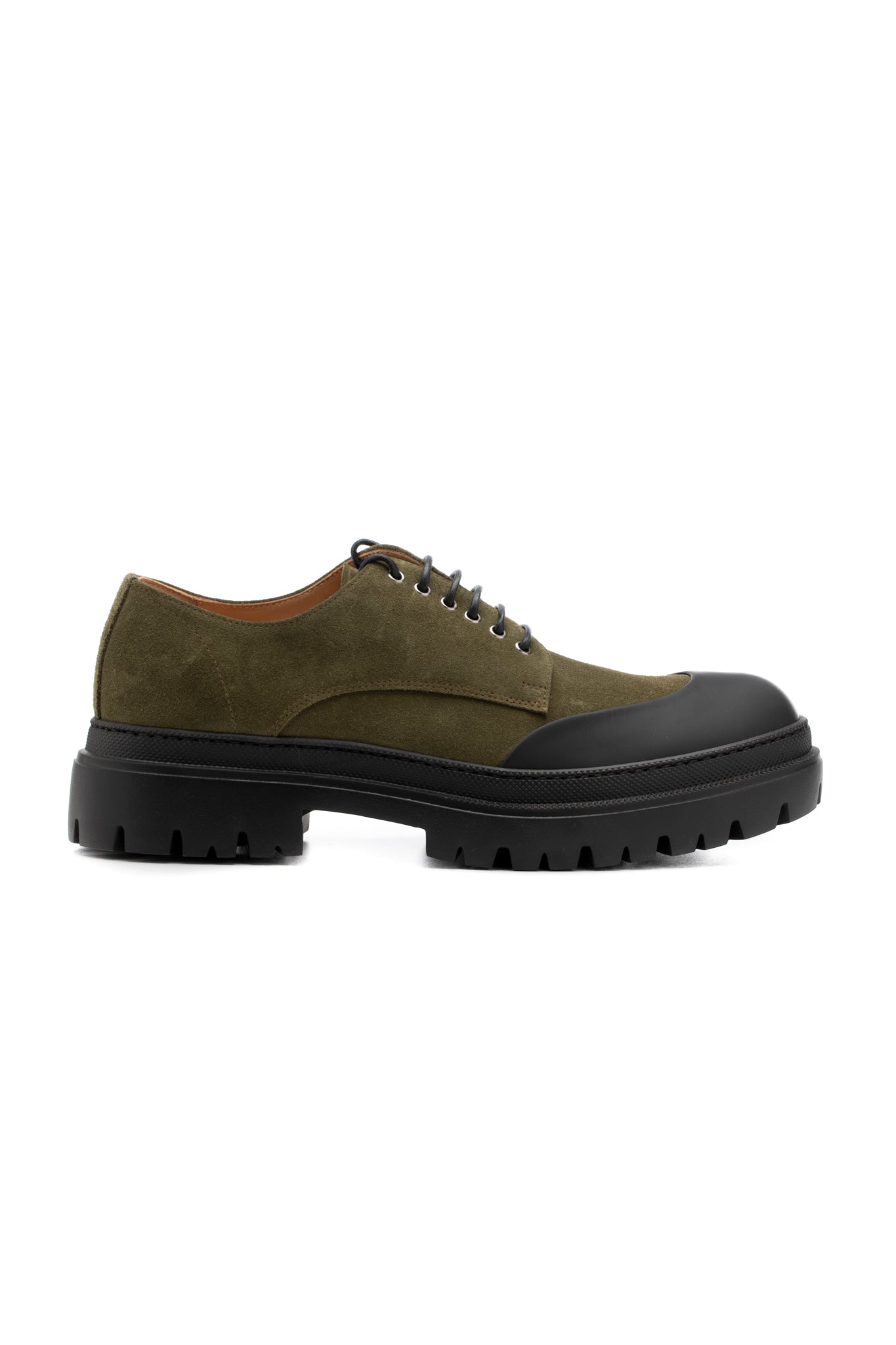 Khaki derby shoes with trekking sole