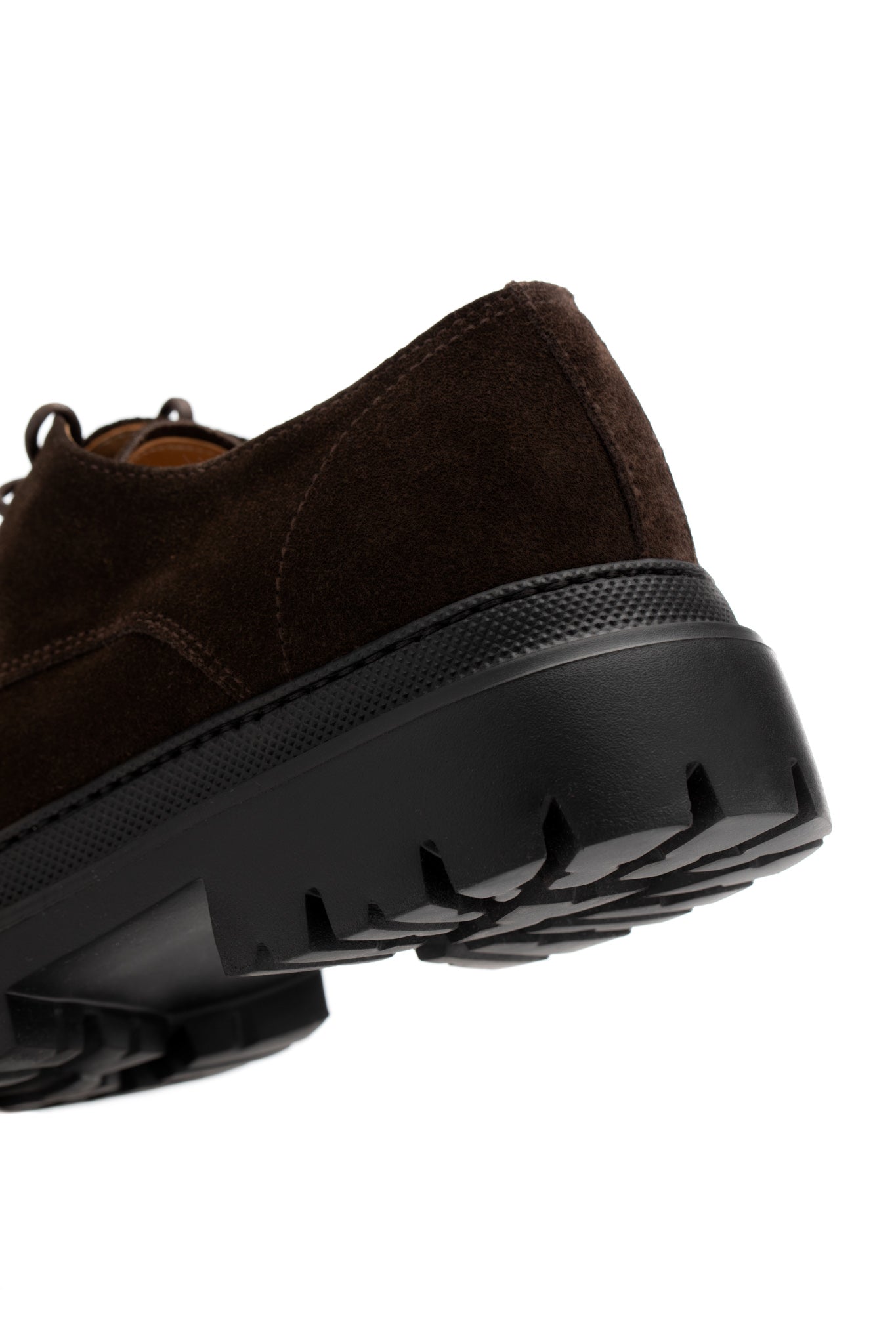 Brown derby shoes with trekking sole