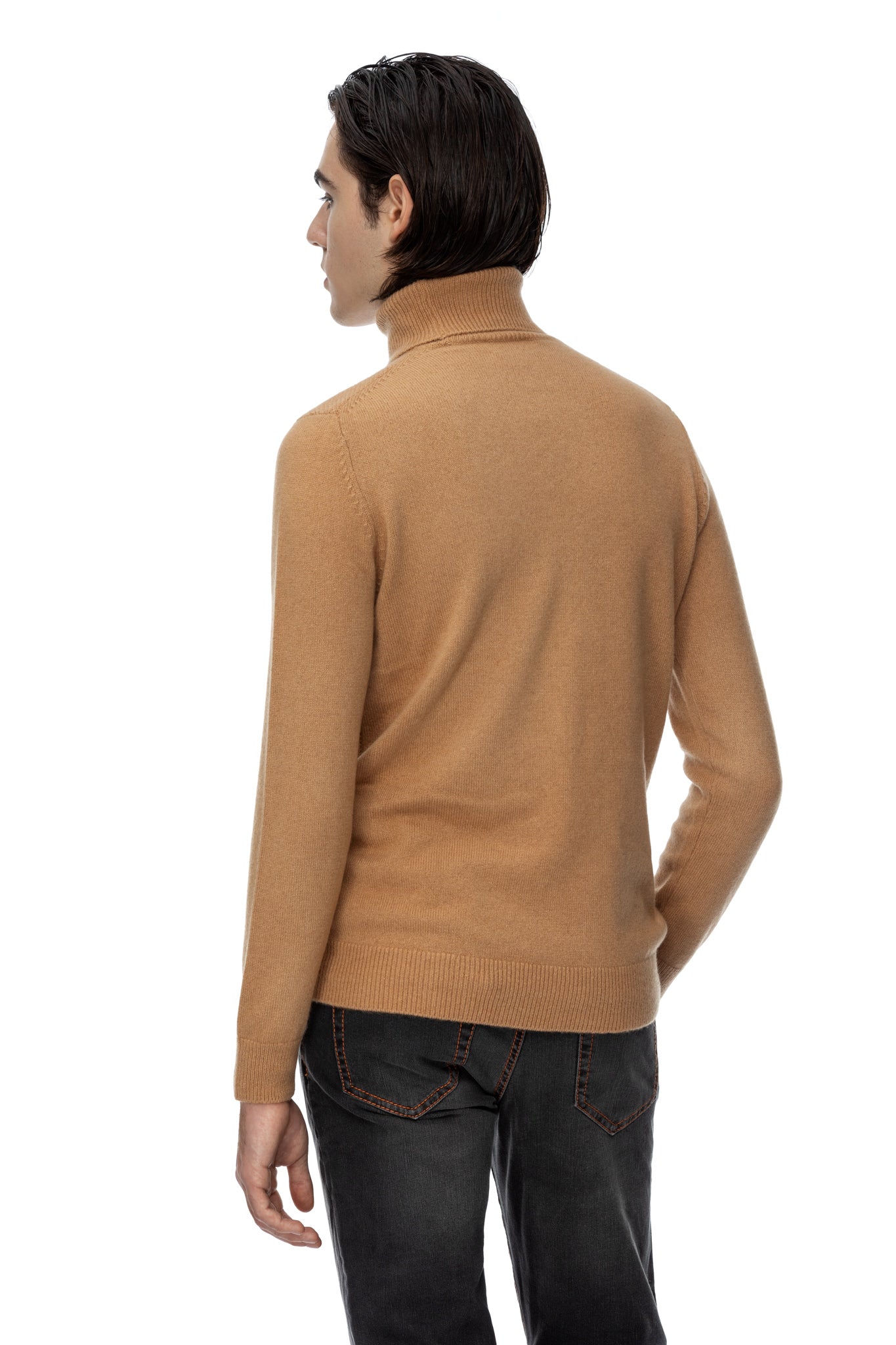 Camel neck cashmere sweater