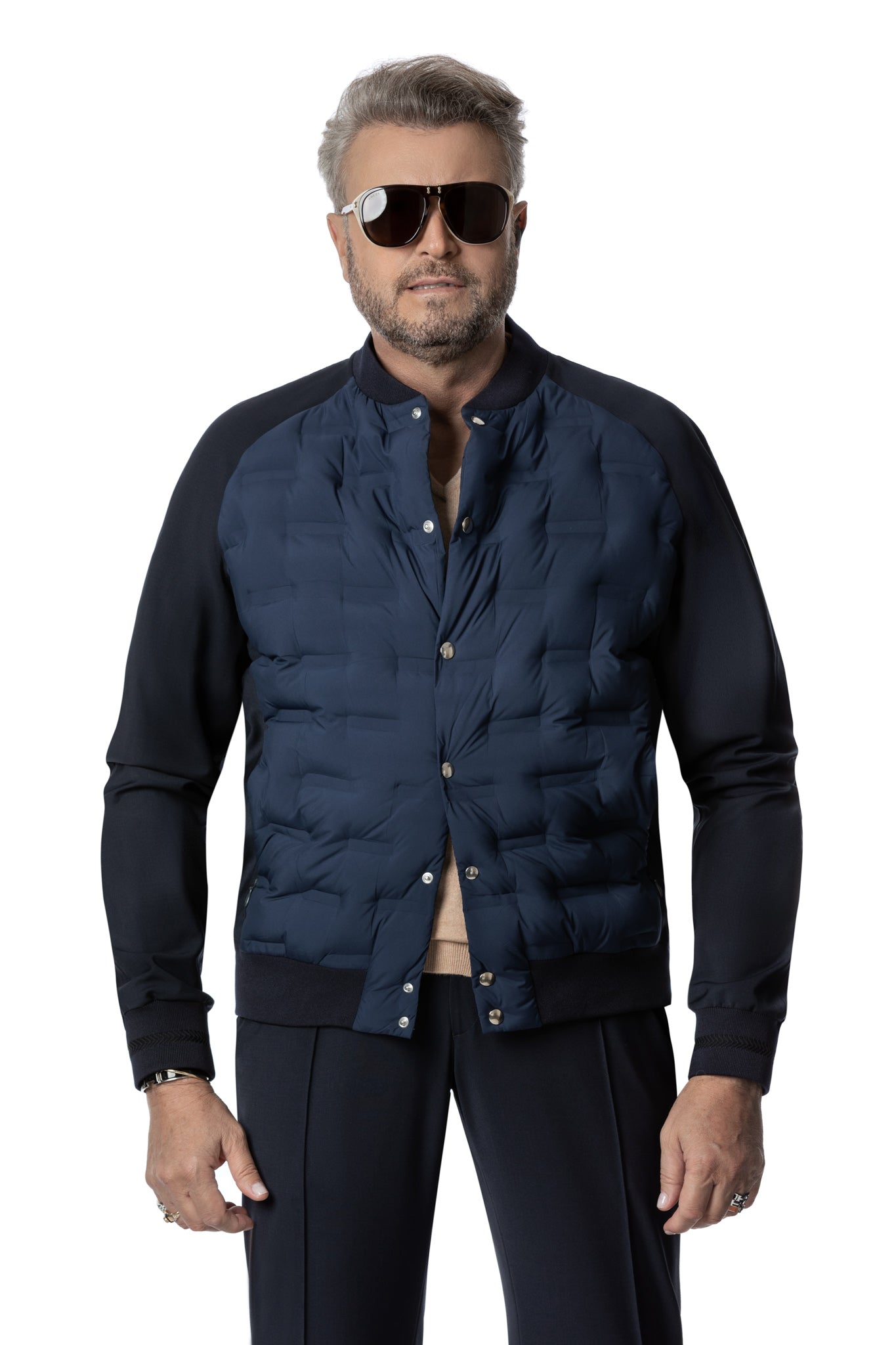 Blue quilted jacket