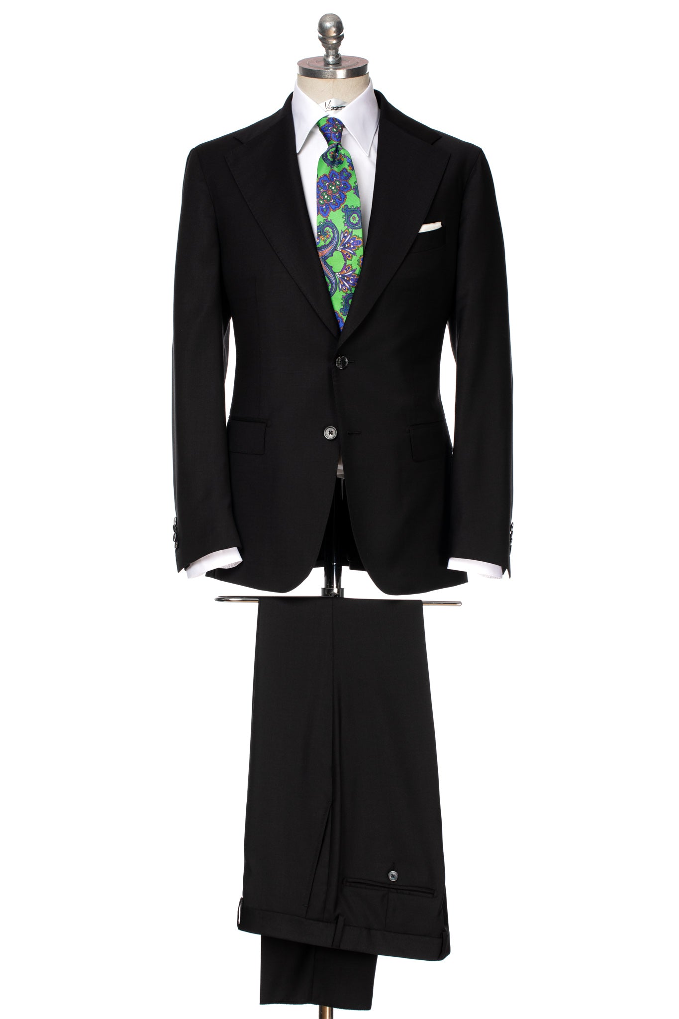 Black two-piece suit, tailored fit