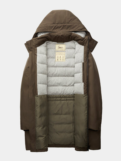 Parka taupe din puf