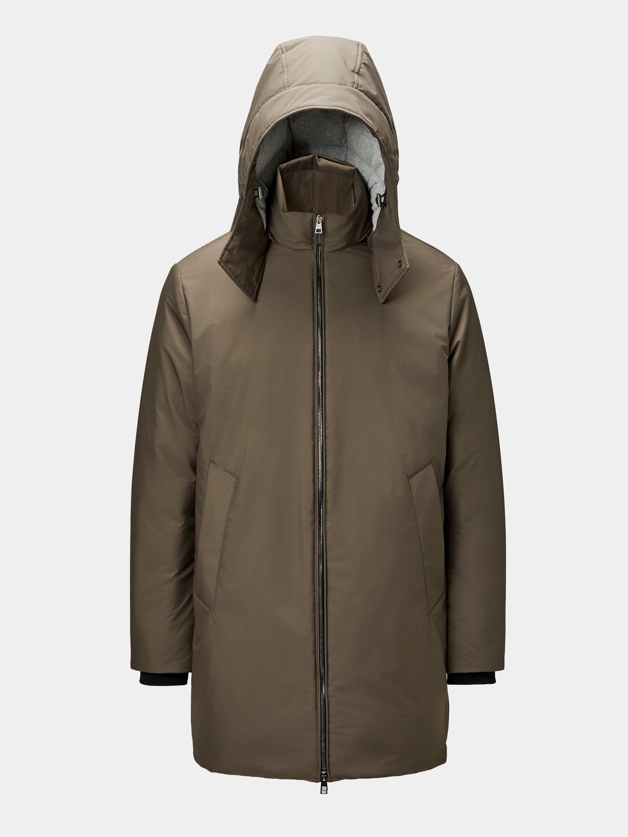 Taupe down parka