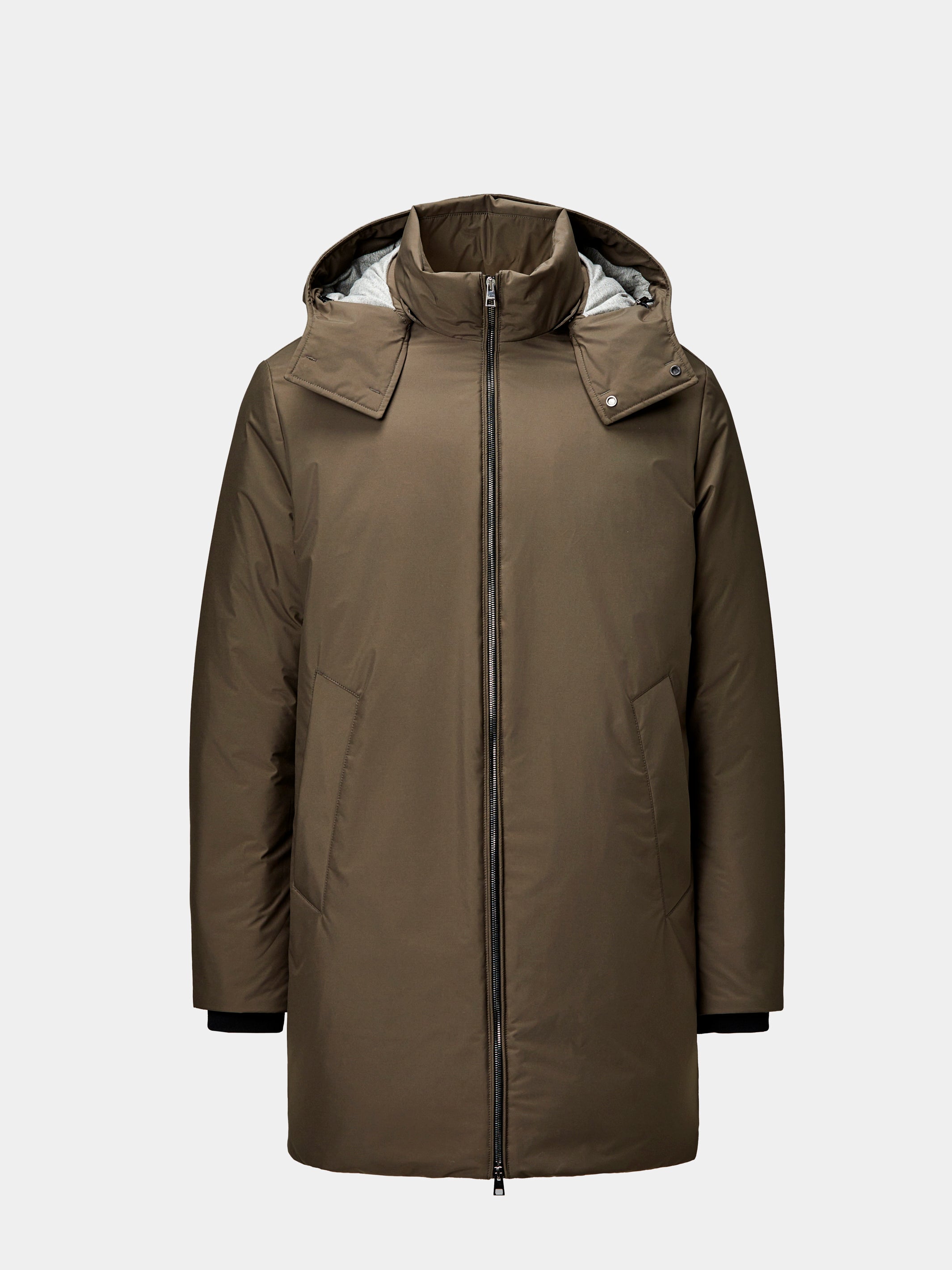 Taupe down parka