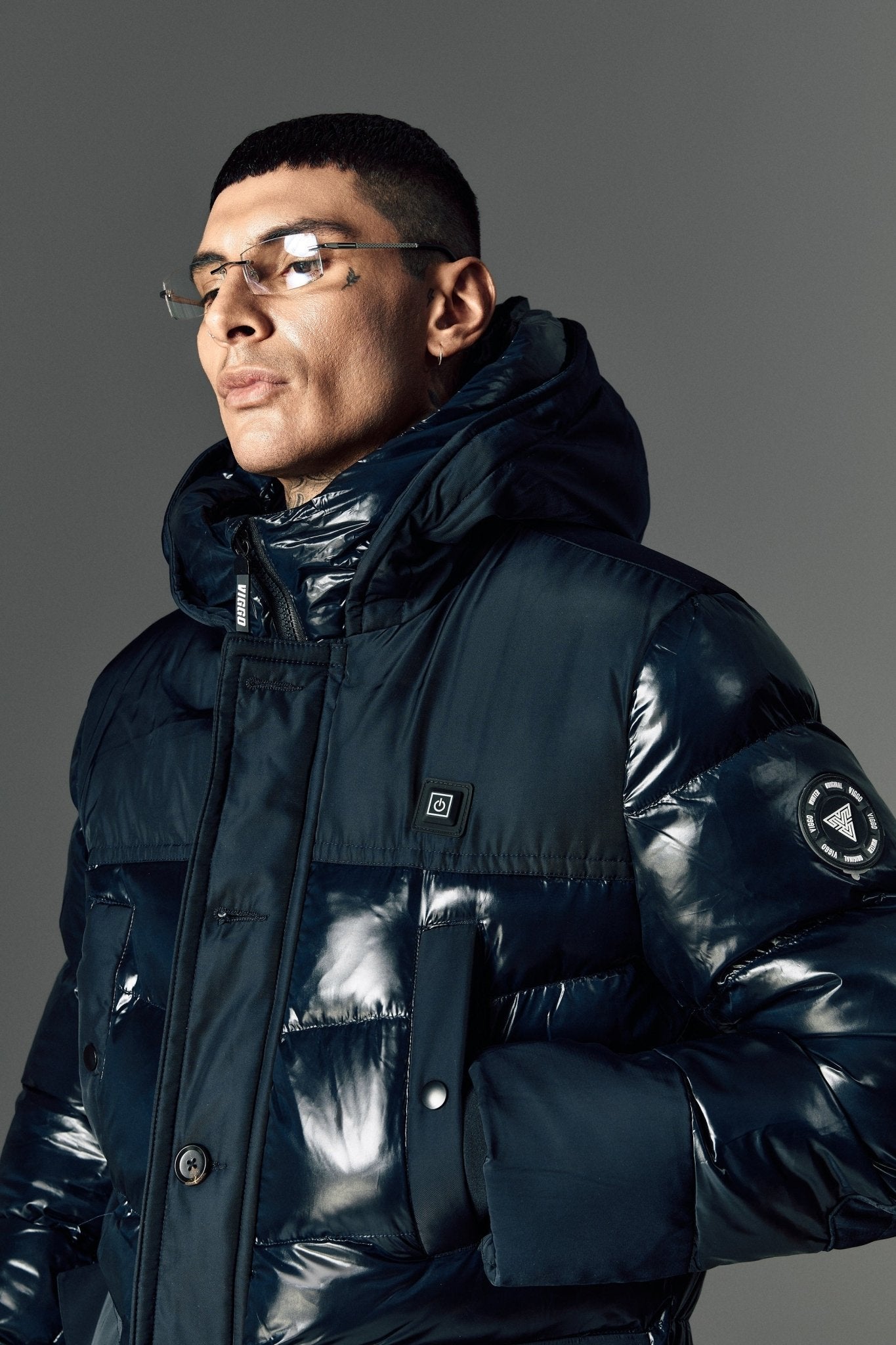 Geaca navy lunga, cu incalzire - Viggo