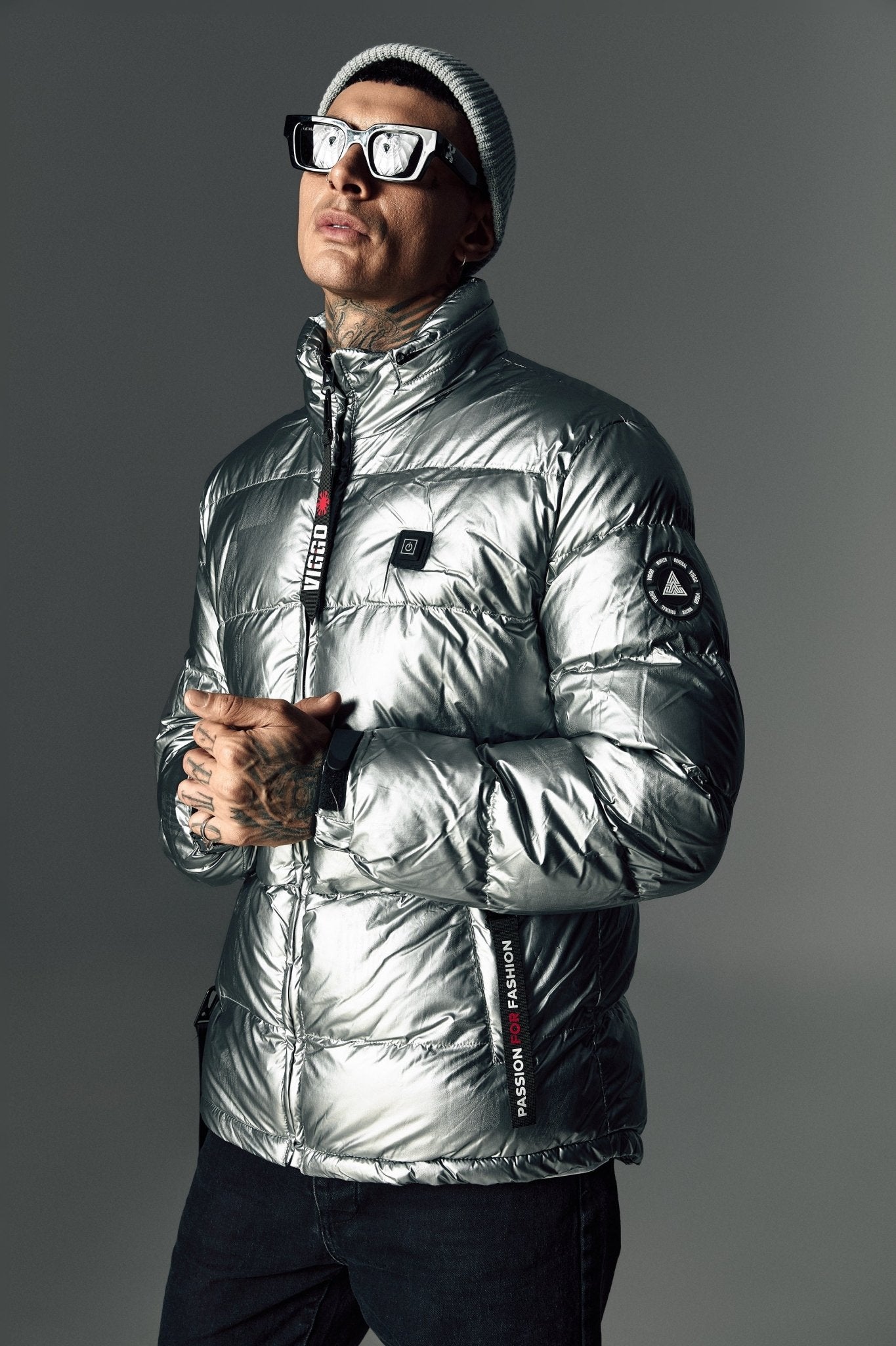 Geaca gri metalizat cu incalzire - Viggo