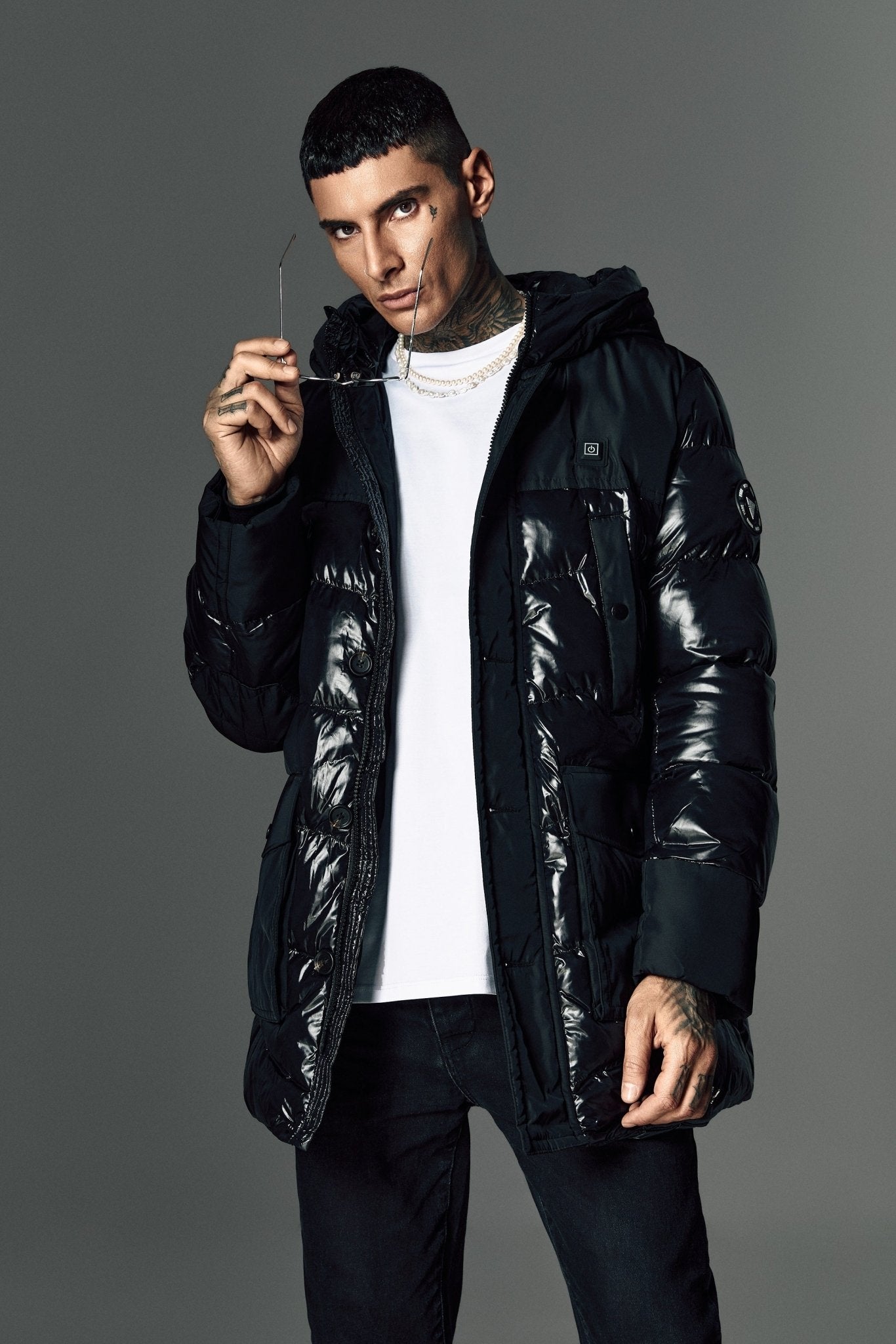 Geaca neagra lunga, cu incalzire - Viggo