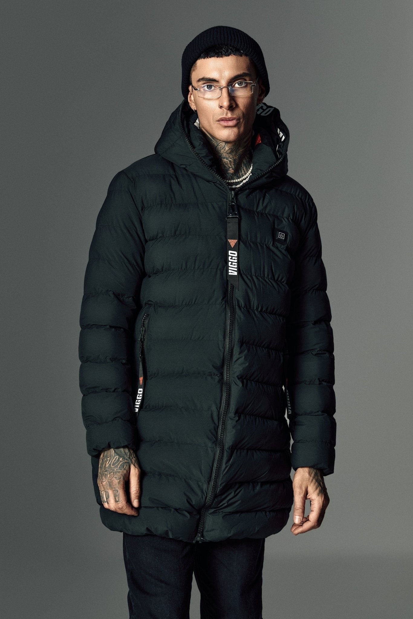 Geaca khaki lunga cu incalzire si accesorii detasabile - Viggo