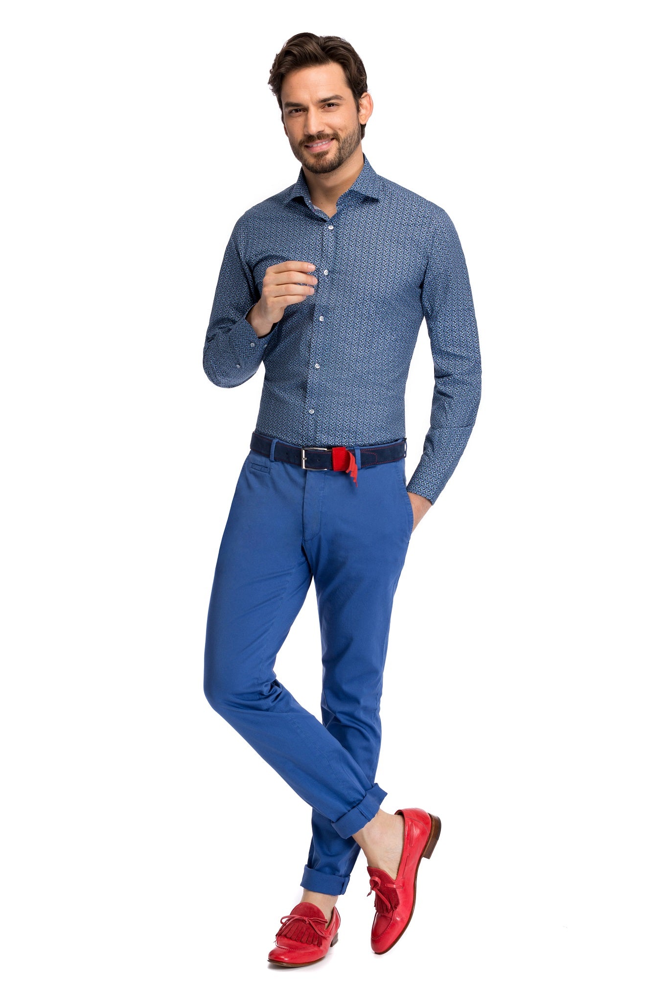 Pantaloni chino blu