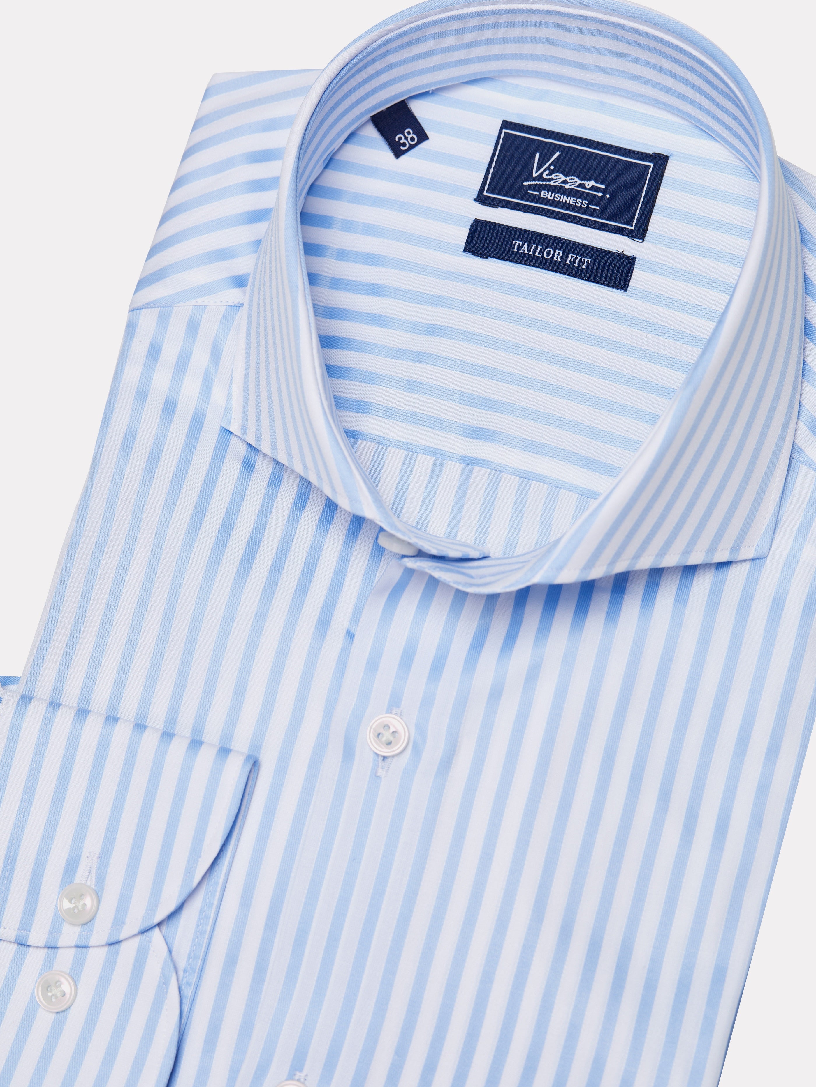 Camicia bianca royal bio con righe blu