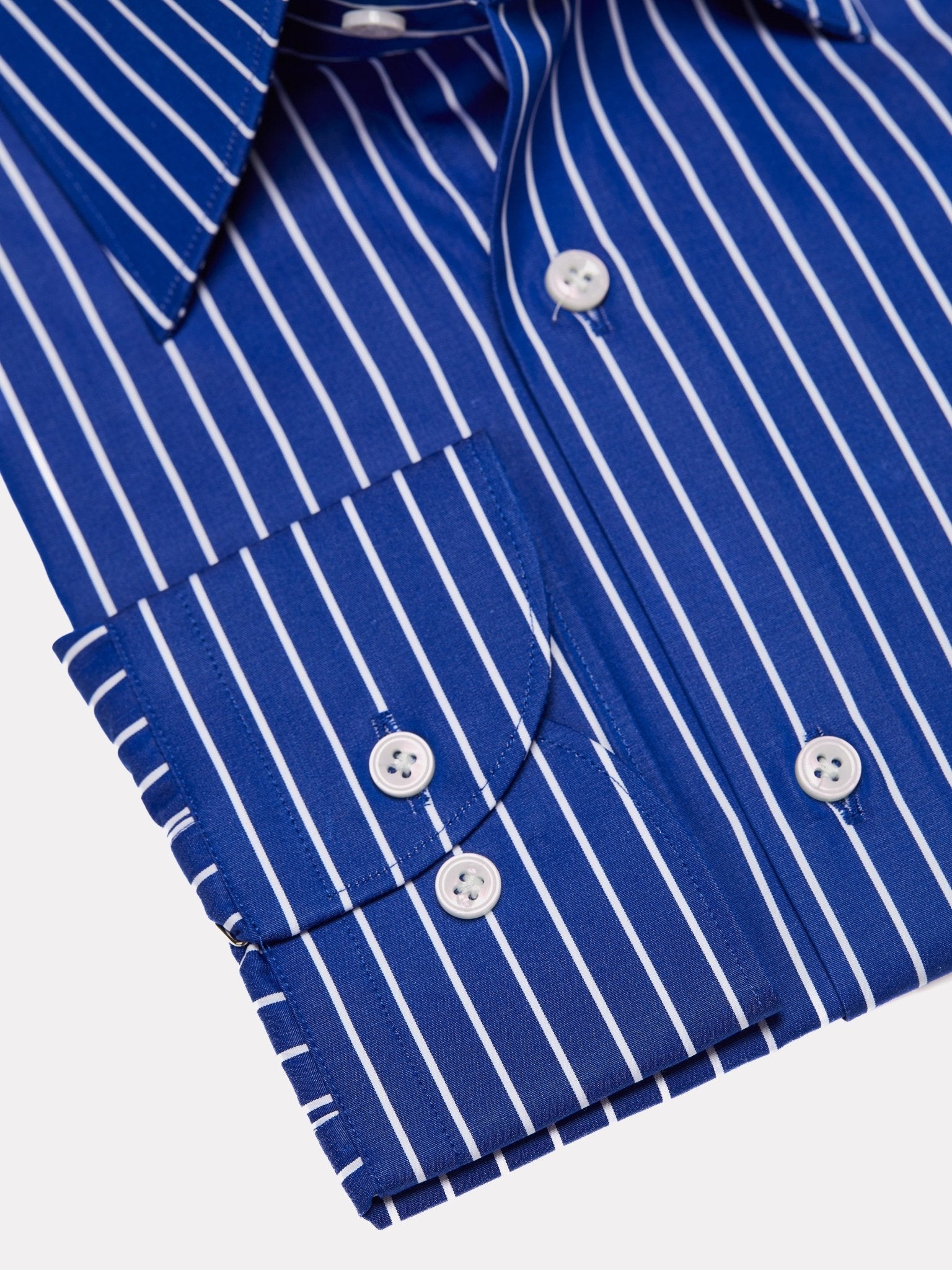 Camasa albastru electric cu dungi albe - Viggo