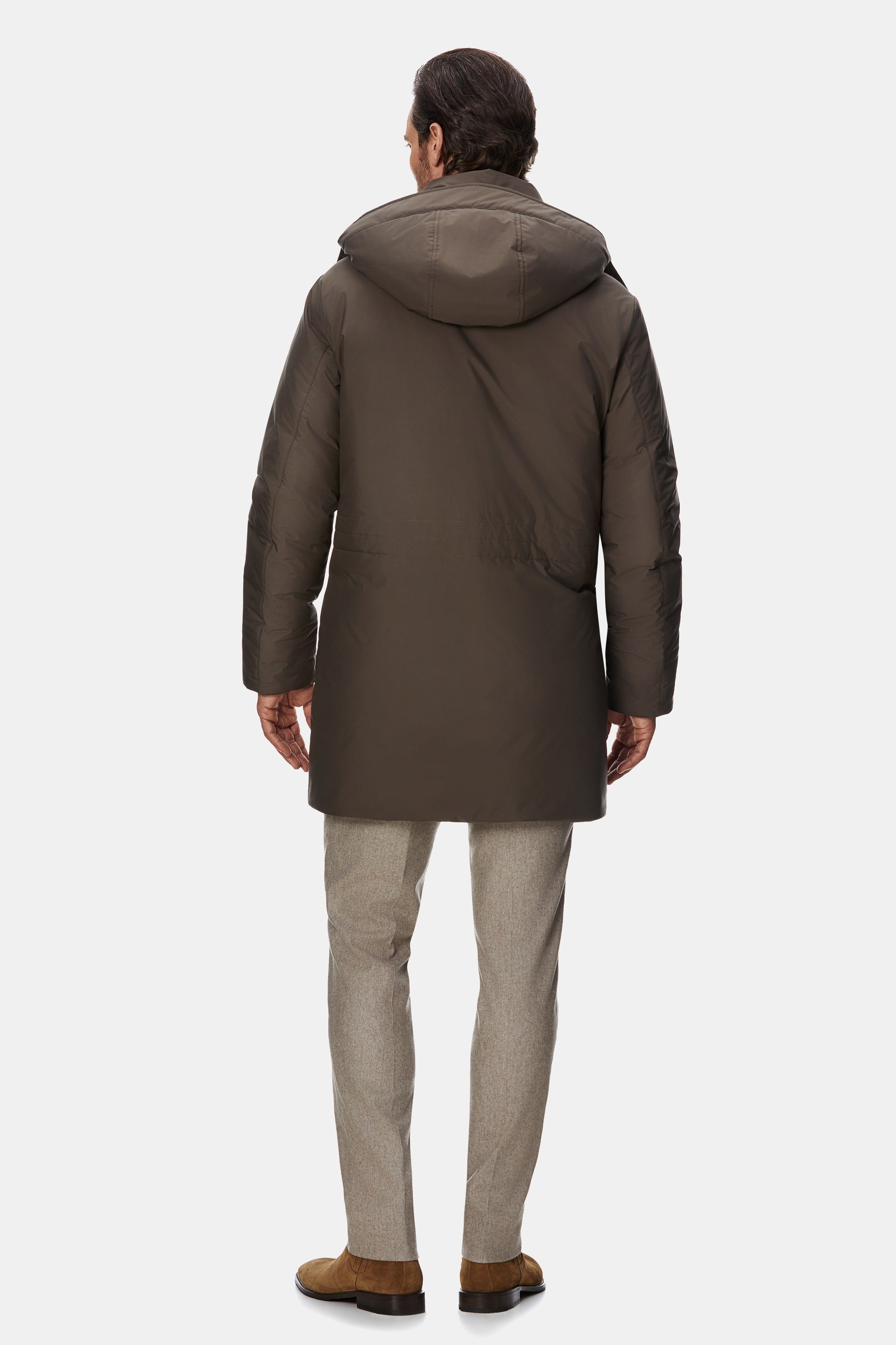 Taupe down parka