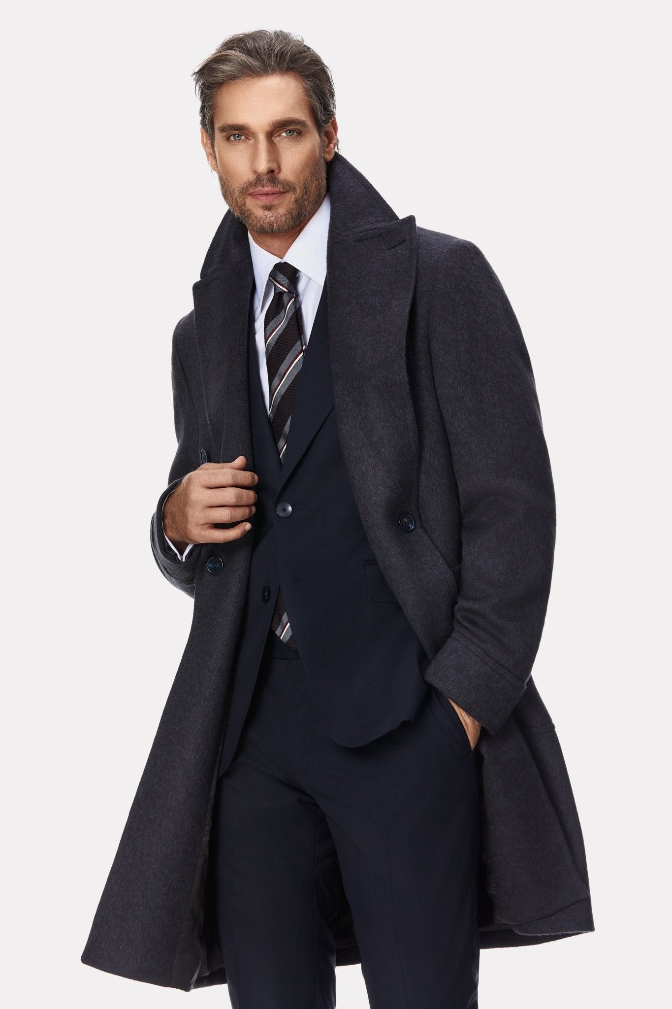 Palton gri din par de camila - Viggo