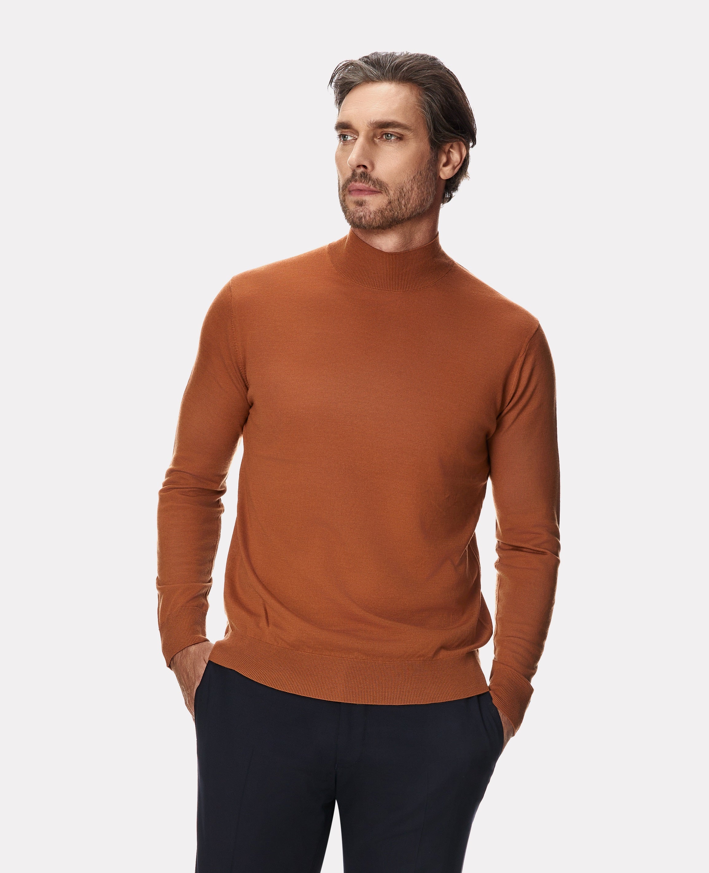 Camel 16 GG merino wool high neck sweater