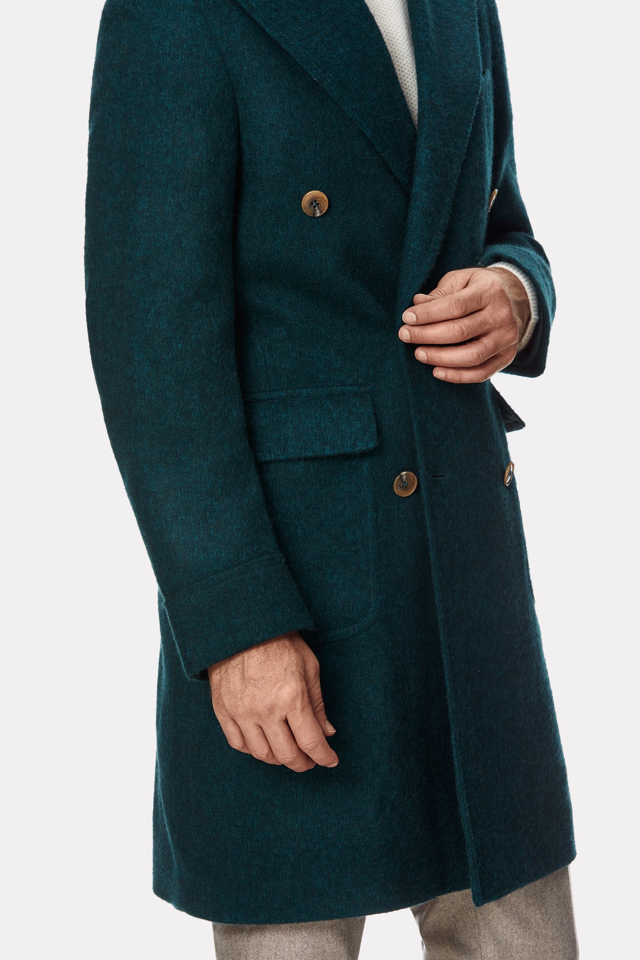 Green camel hair coat