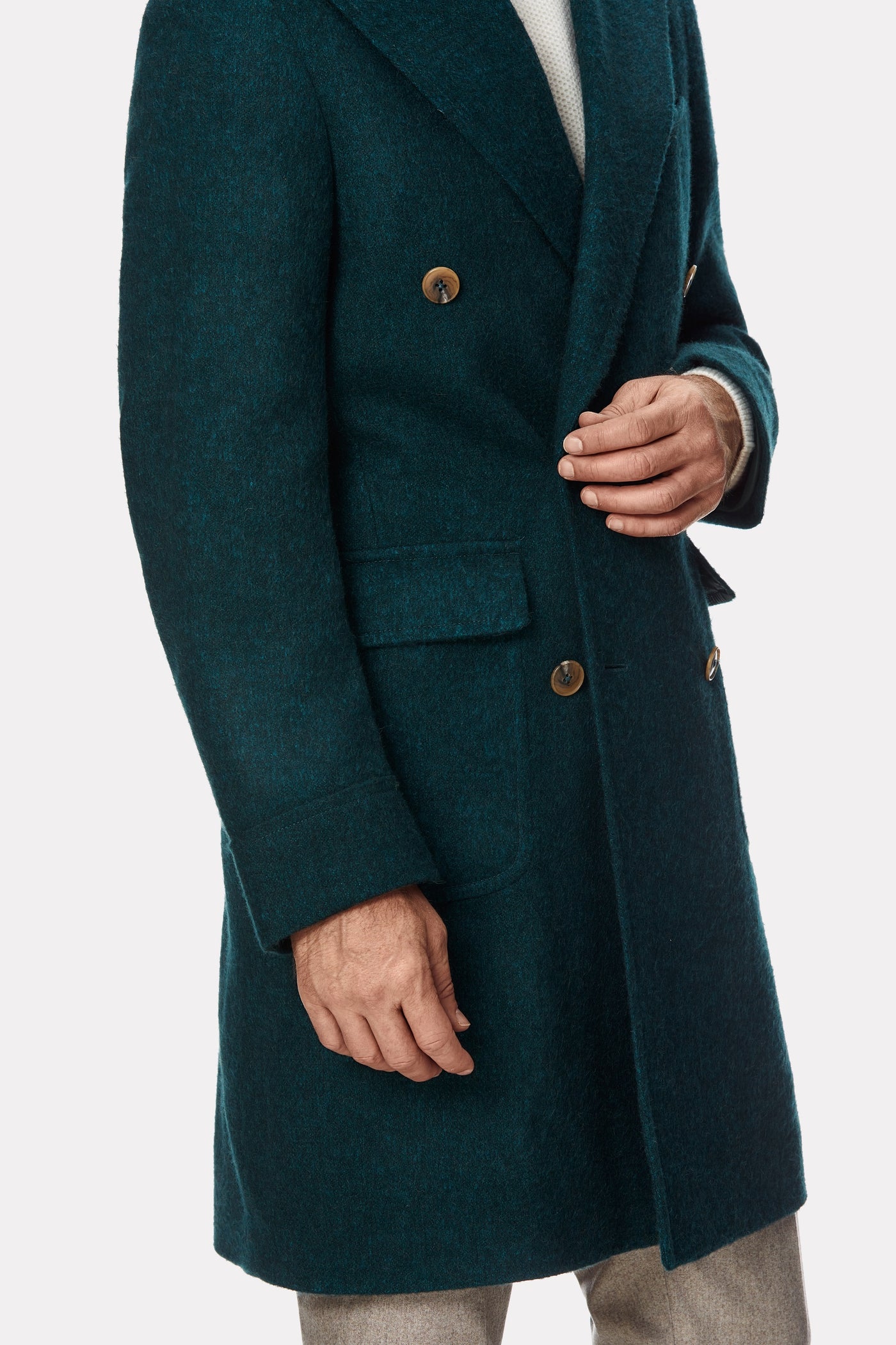 Palton verde din par de camila