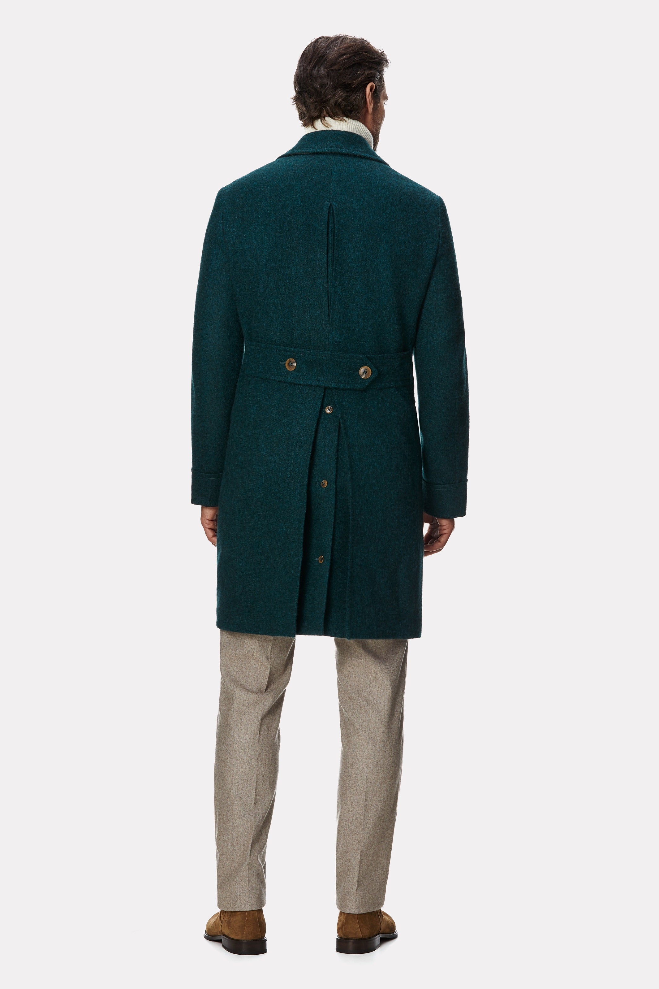 Green camel hair coat