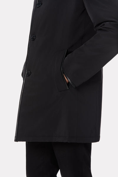 Palton negru cu interior shearling