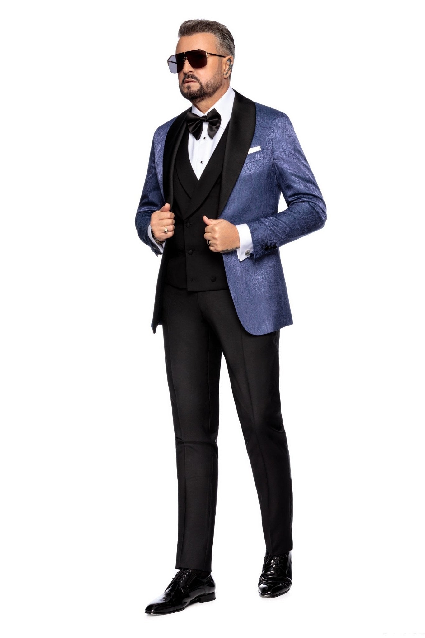 Sacou smoking jacquard ton sur ton - Viggo