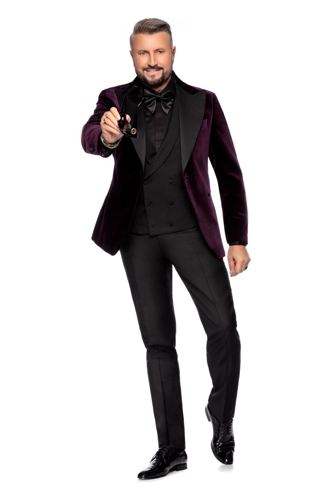 Tuxedo din catifea plum - Viggo