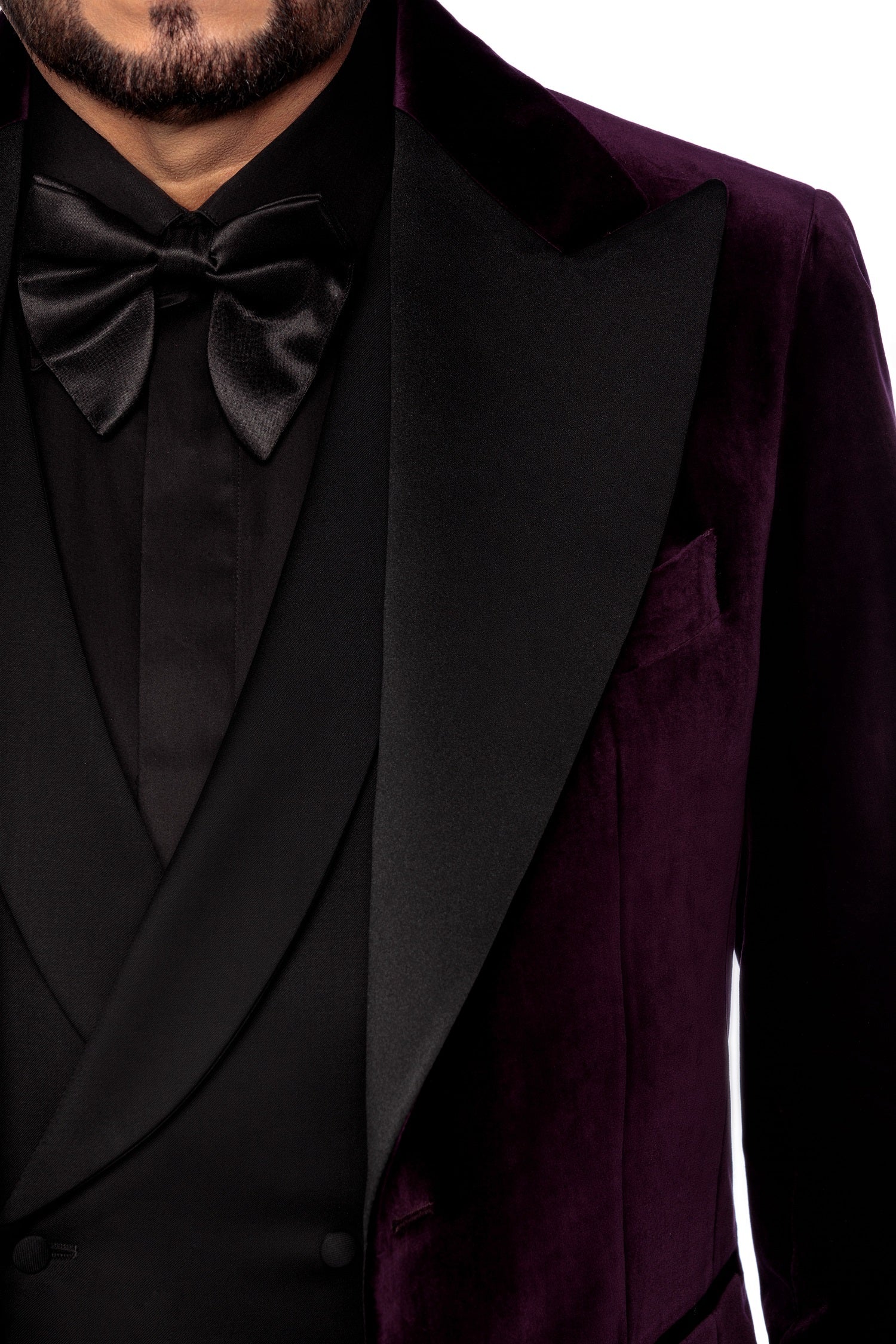 Plum velvet tuxedo