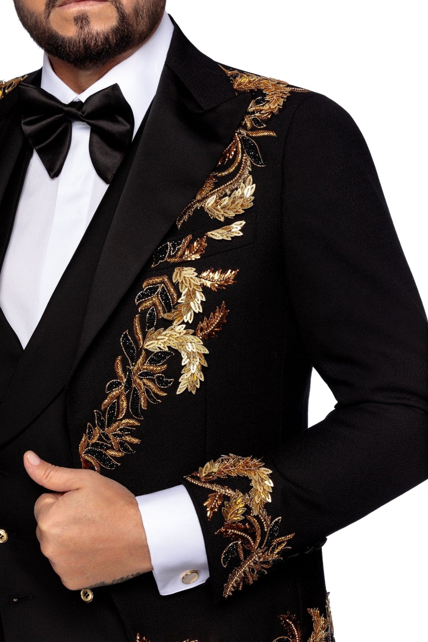 Redingota made to measure din lana cu broderie manuala - Viggo