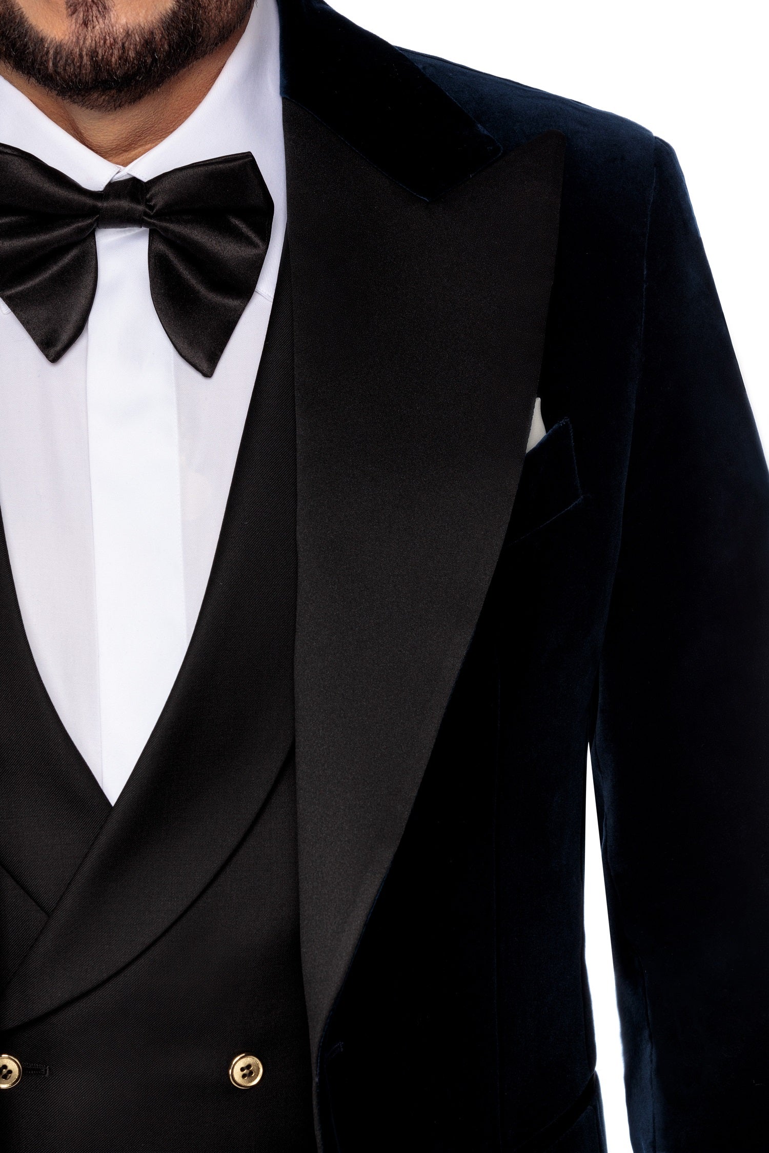 Navy velvet tuxedo