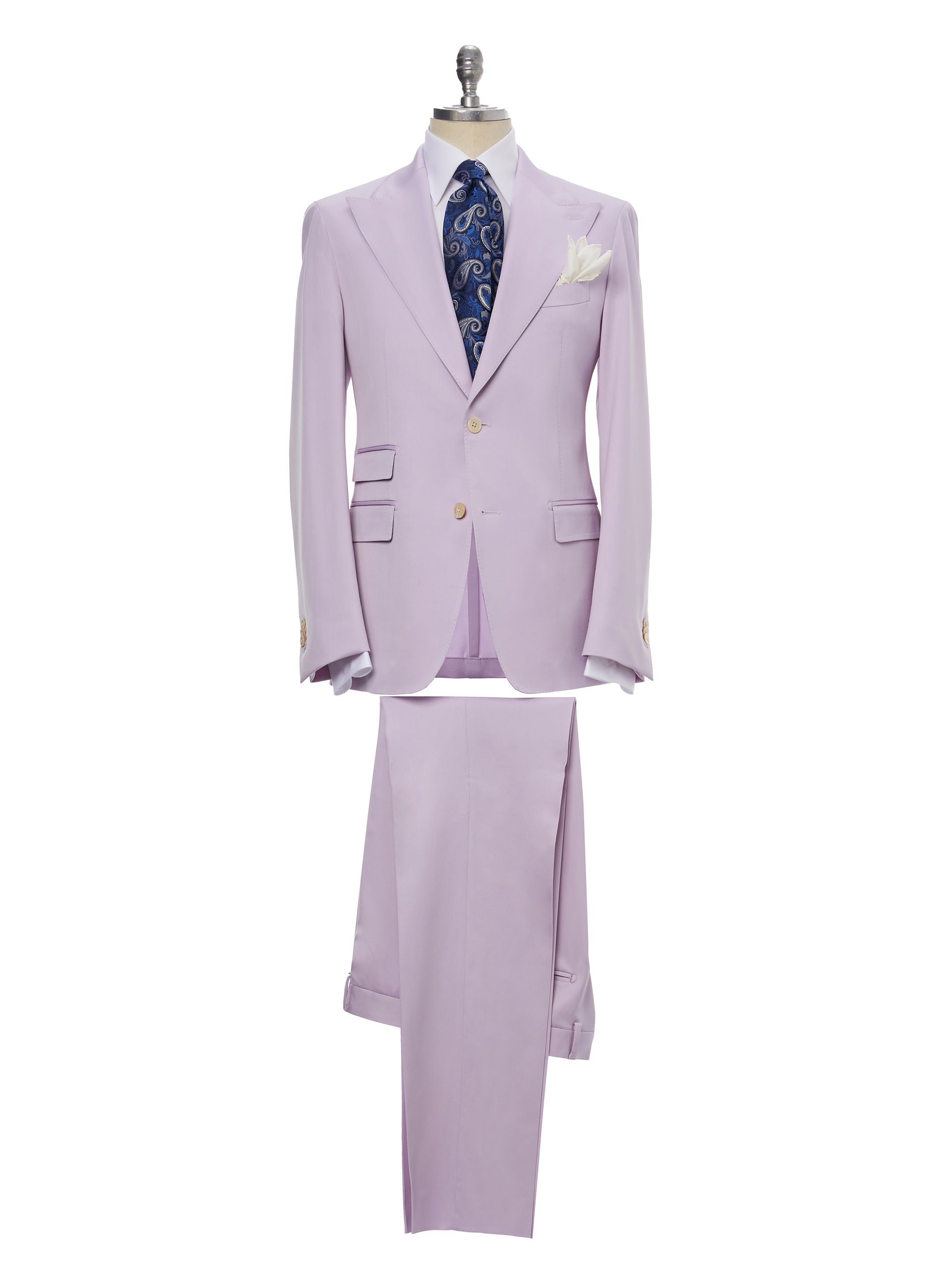 Lilac two-piece suit, tailored fit