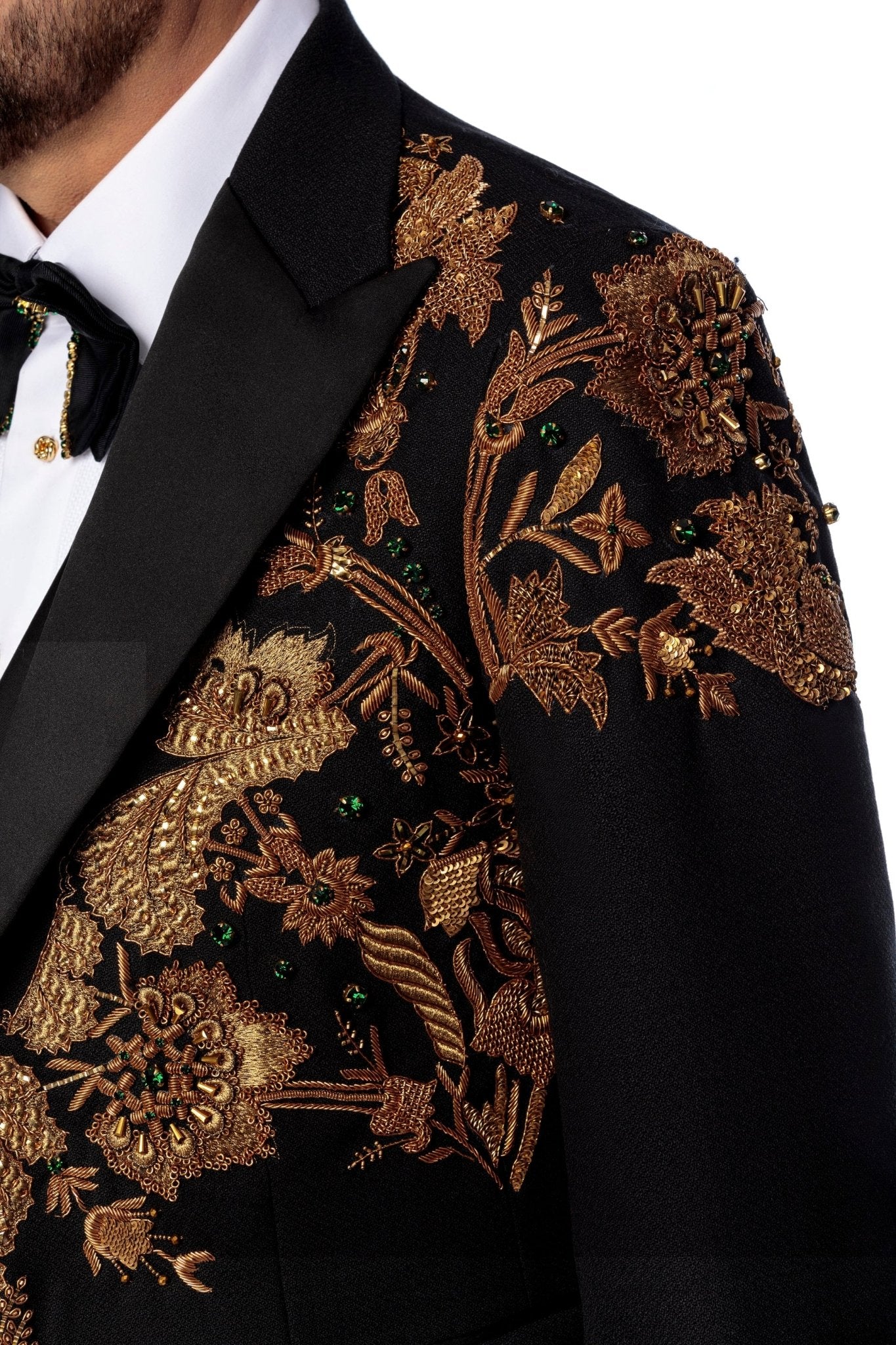 Sacou smoking made to measure din lana cu broderie manuala - Viggo