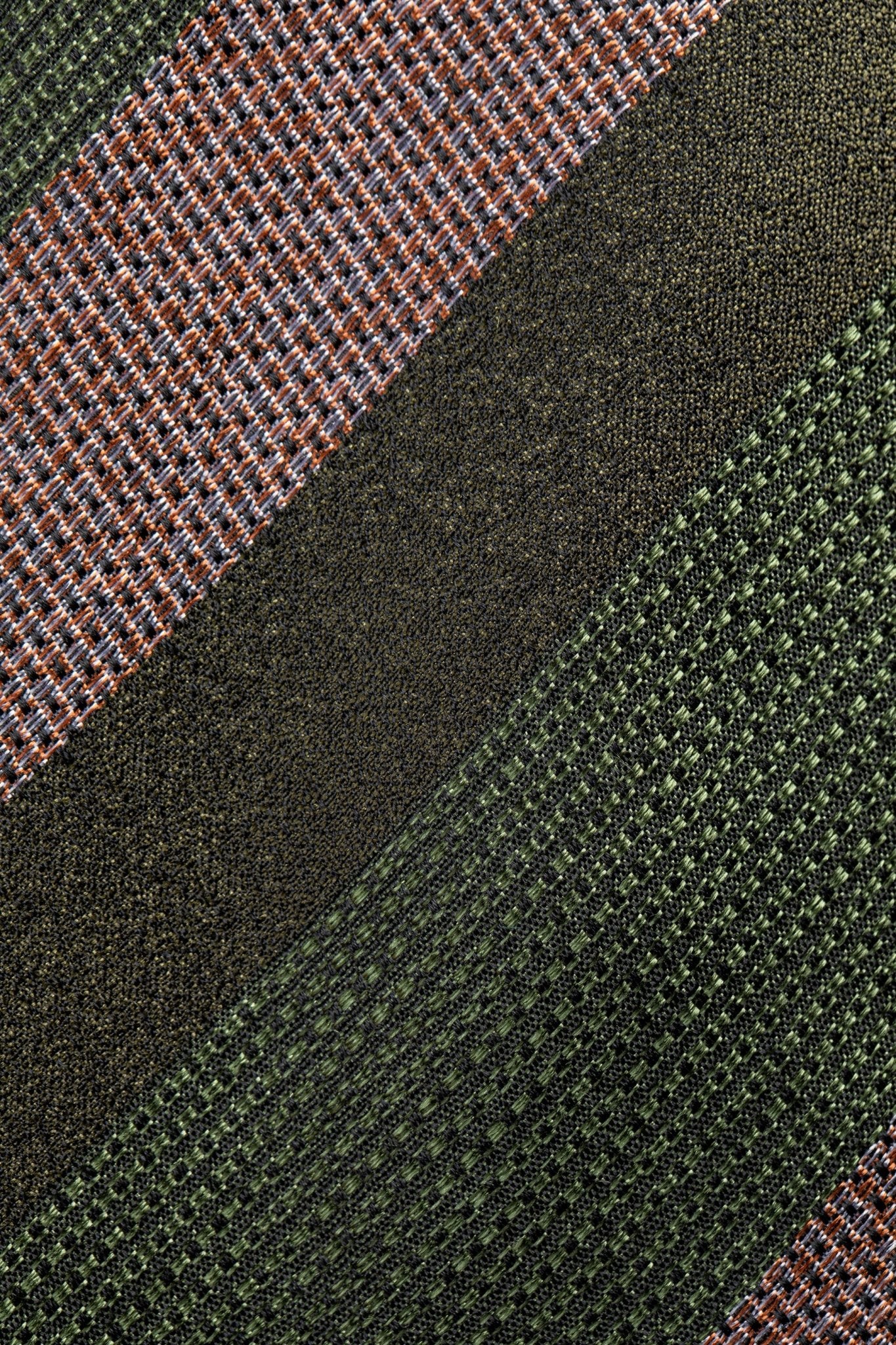 Cravata din matase verde cu dungi late - Viggo