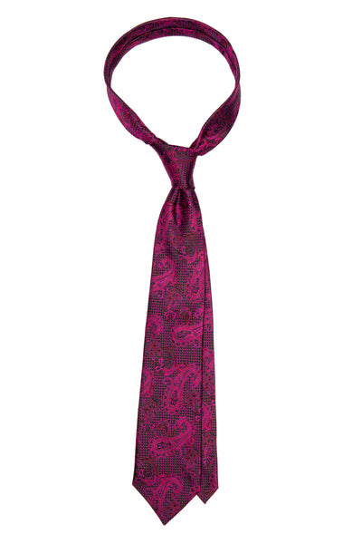 Tone-on-tone purple paisley silk tie