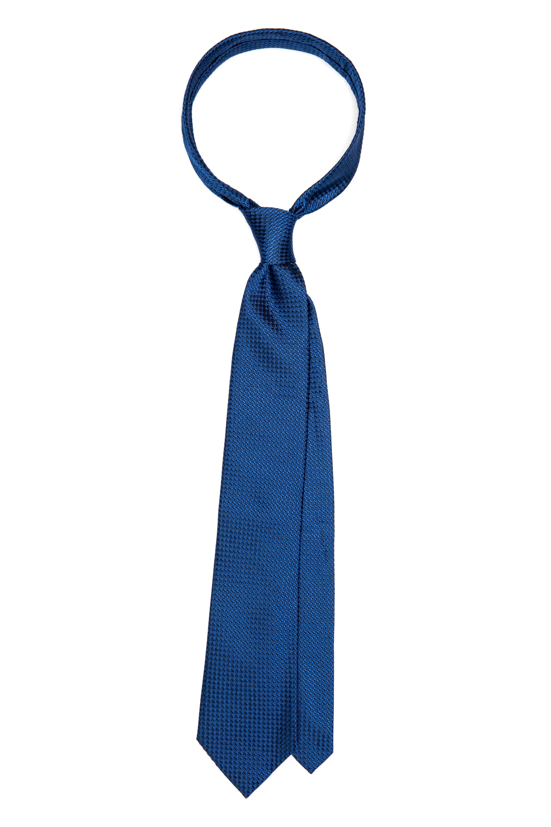 Textured navy silk tie
