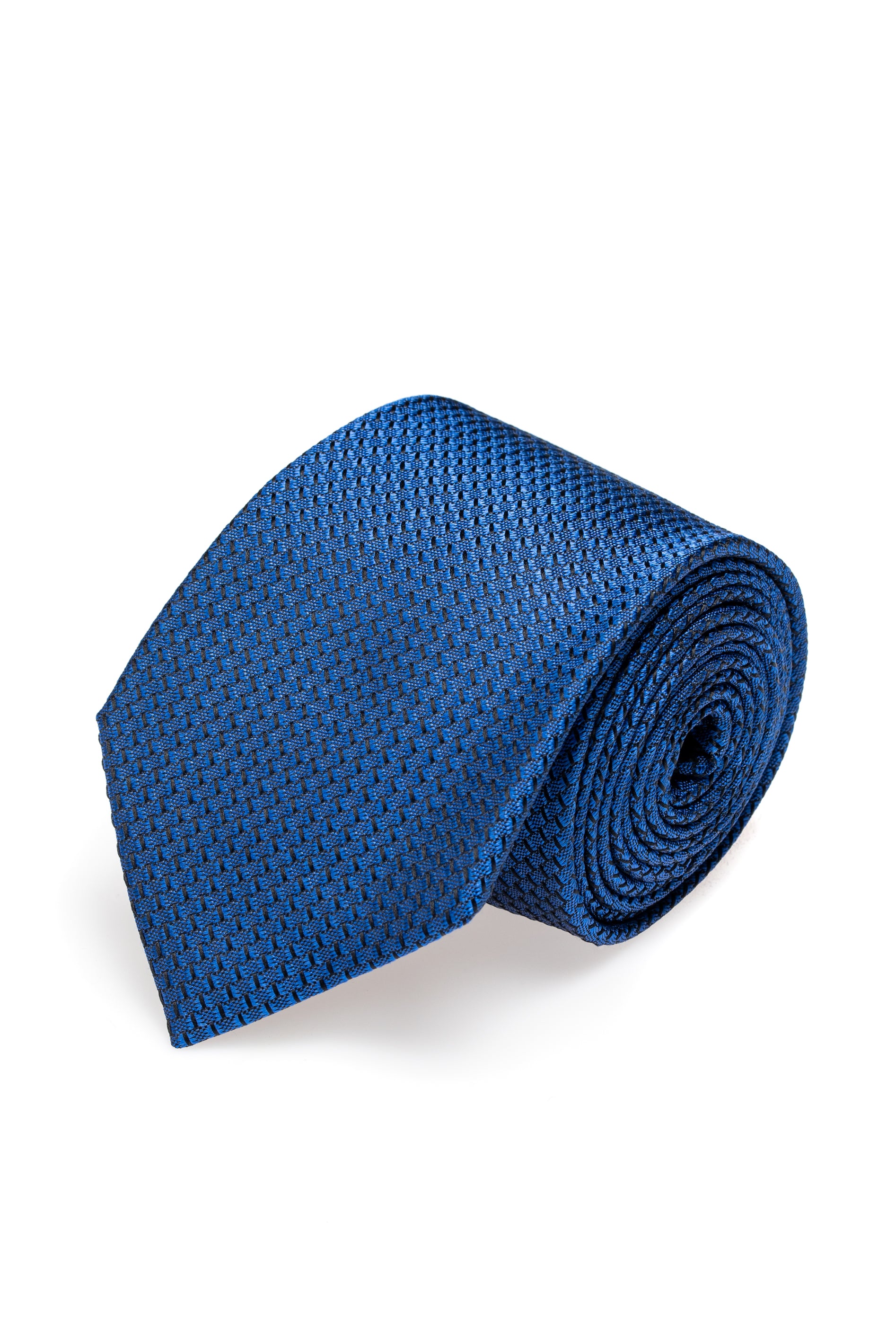 Textured navy silk tie
