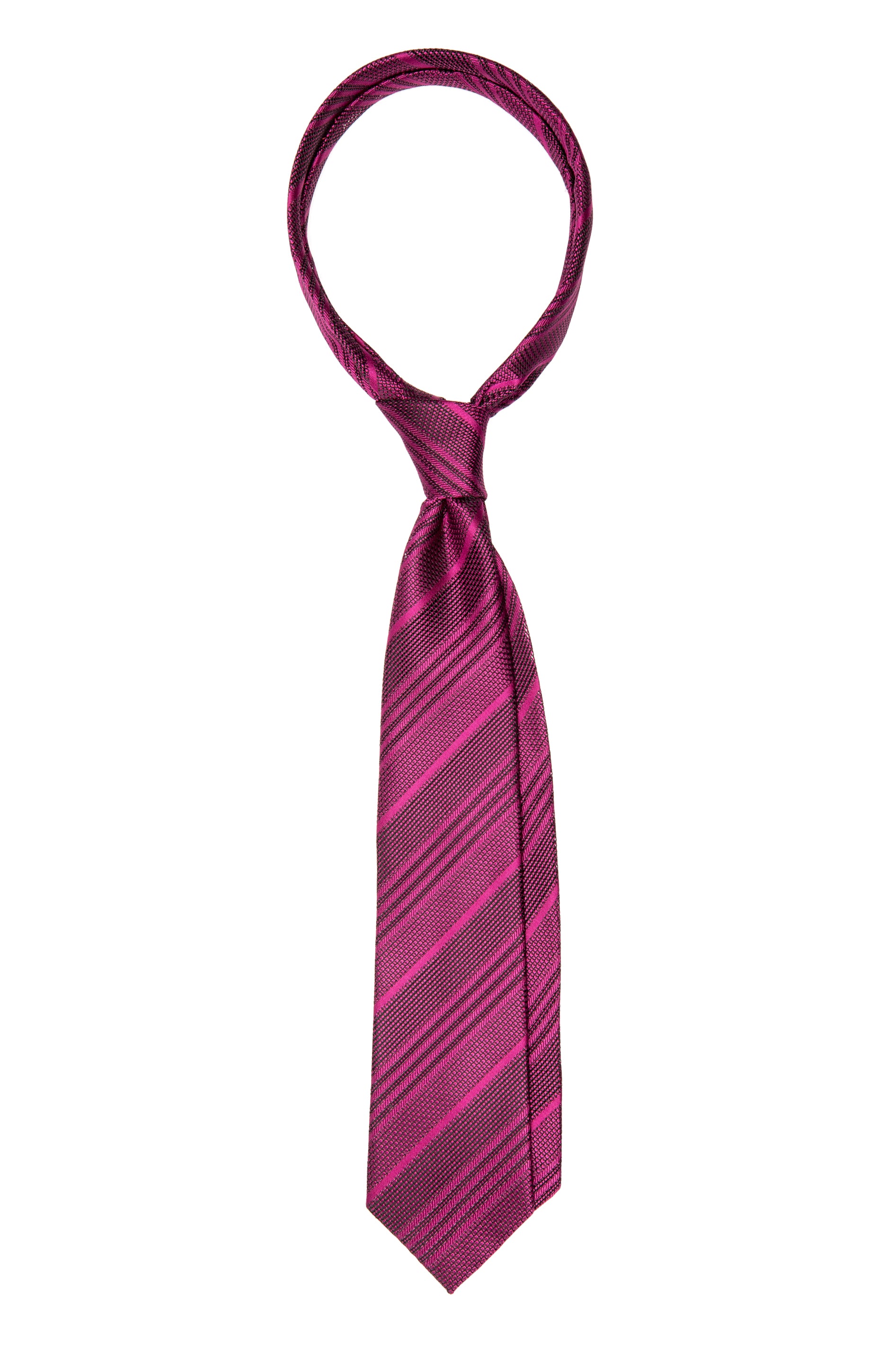 Cravatta in seta viola tono su tono