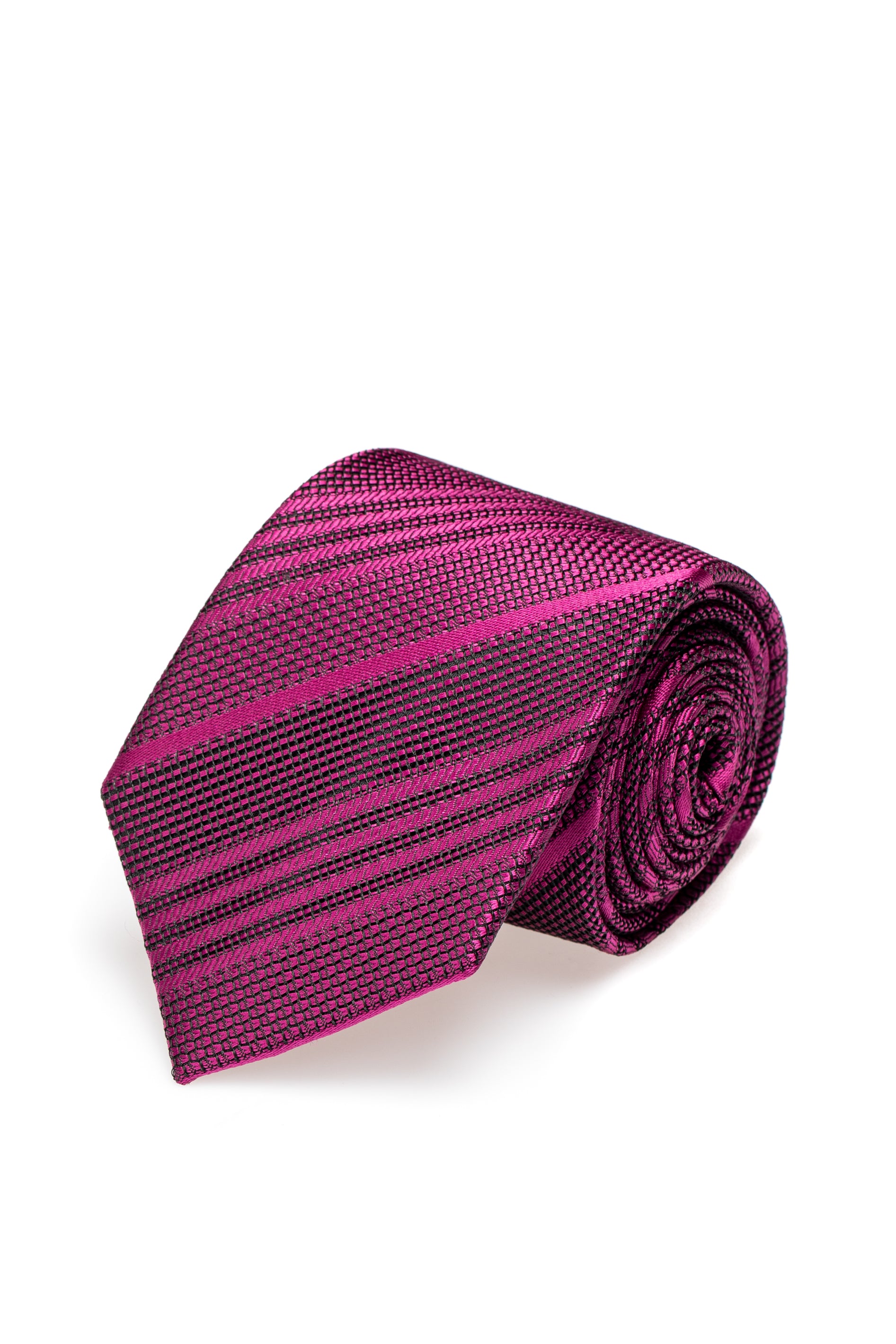 Cravatta in seta viola tono su tono