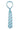 Blue silk tie with gray stripes