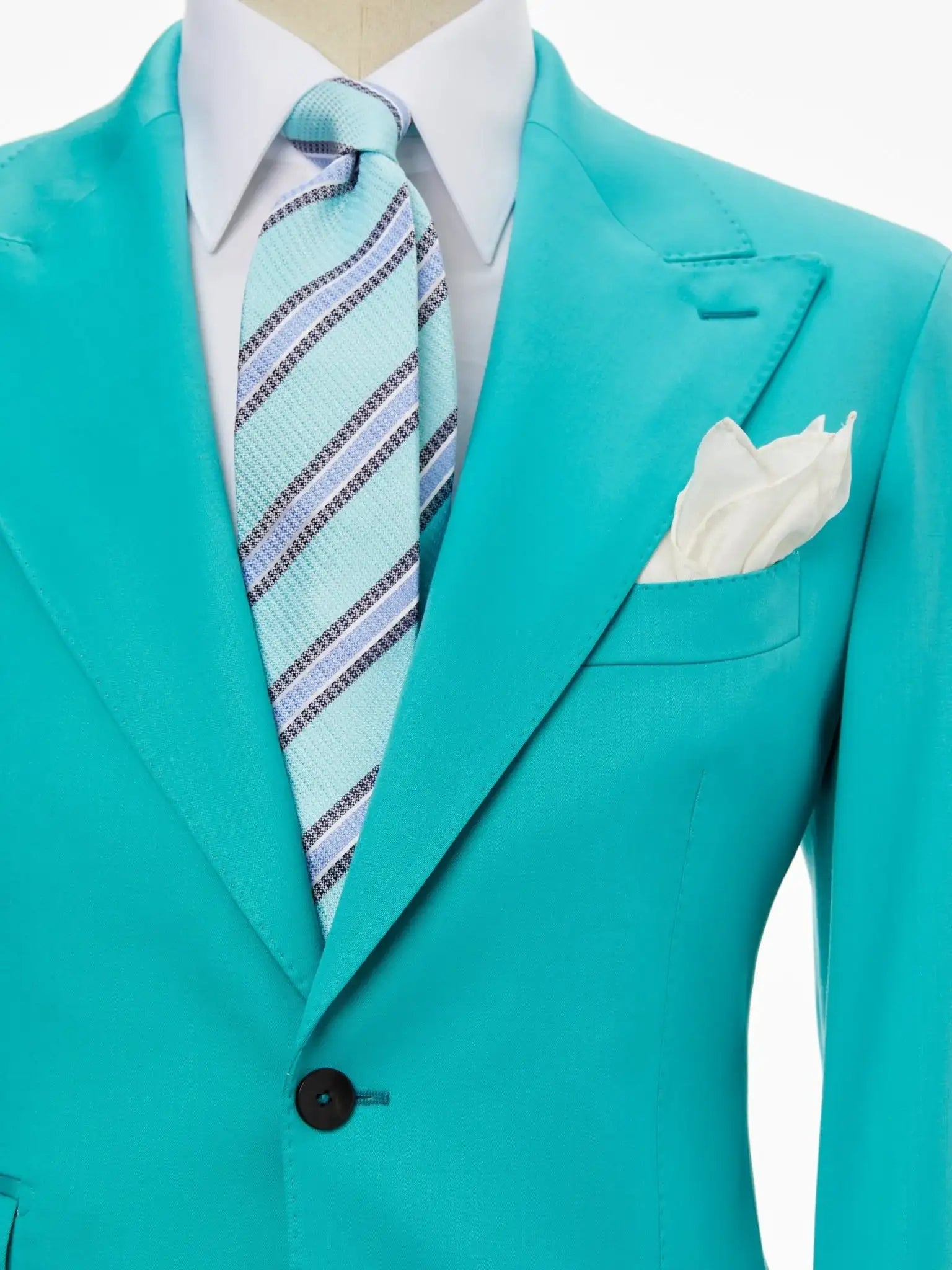 Costum doua piese turquoise, tailored fit - Viggo
