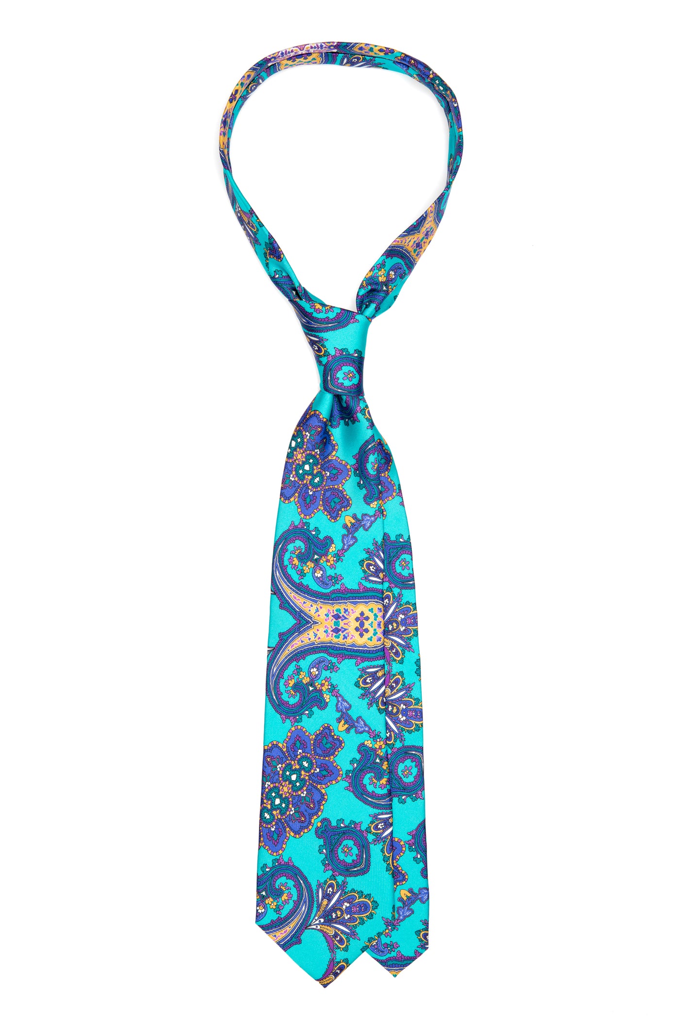 Cravata din matase turquoise paisley