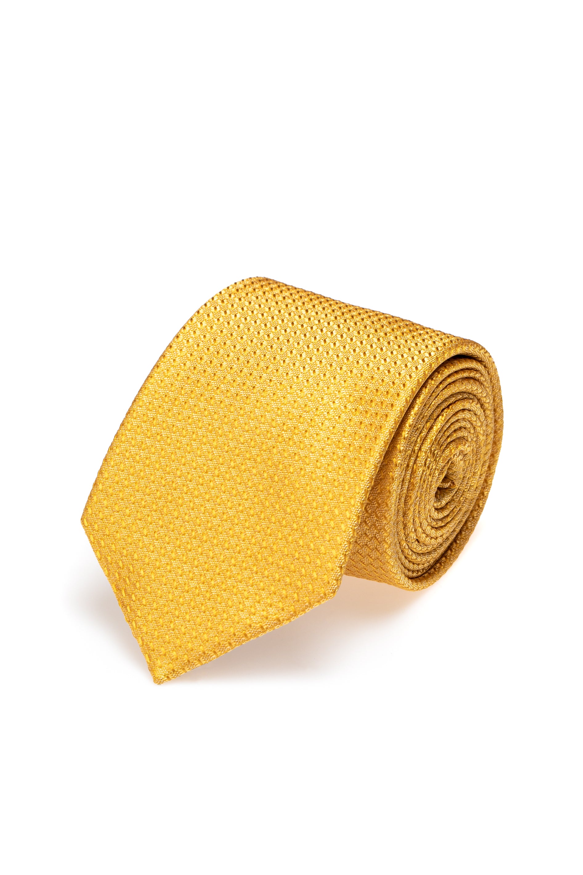 Cravatta in seta gialla testurizzata