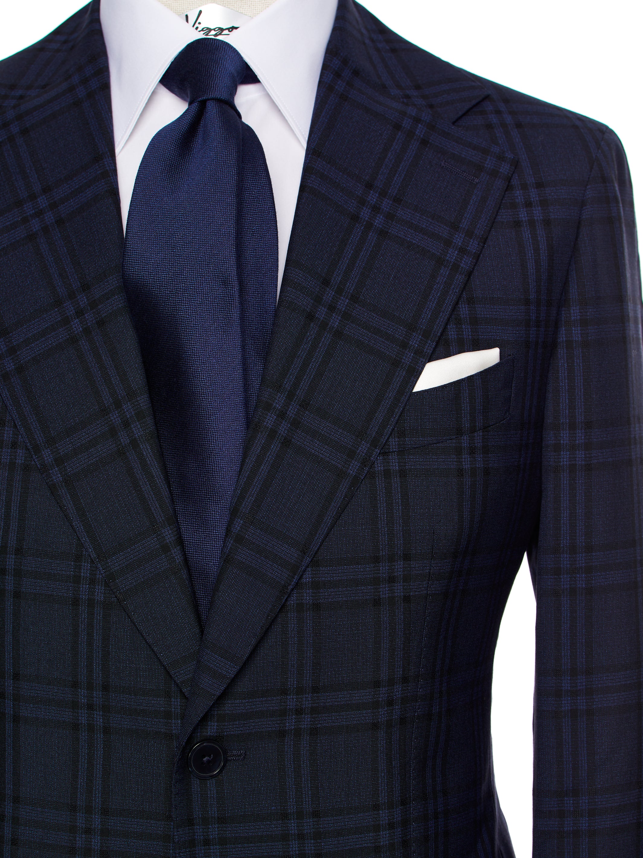 Costum tesatura Vitale Barberis, carouri navy, tailored fit