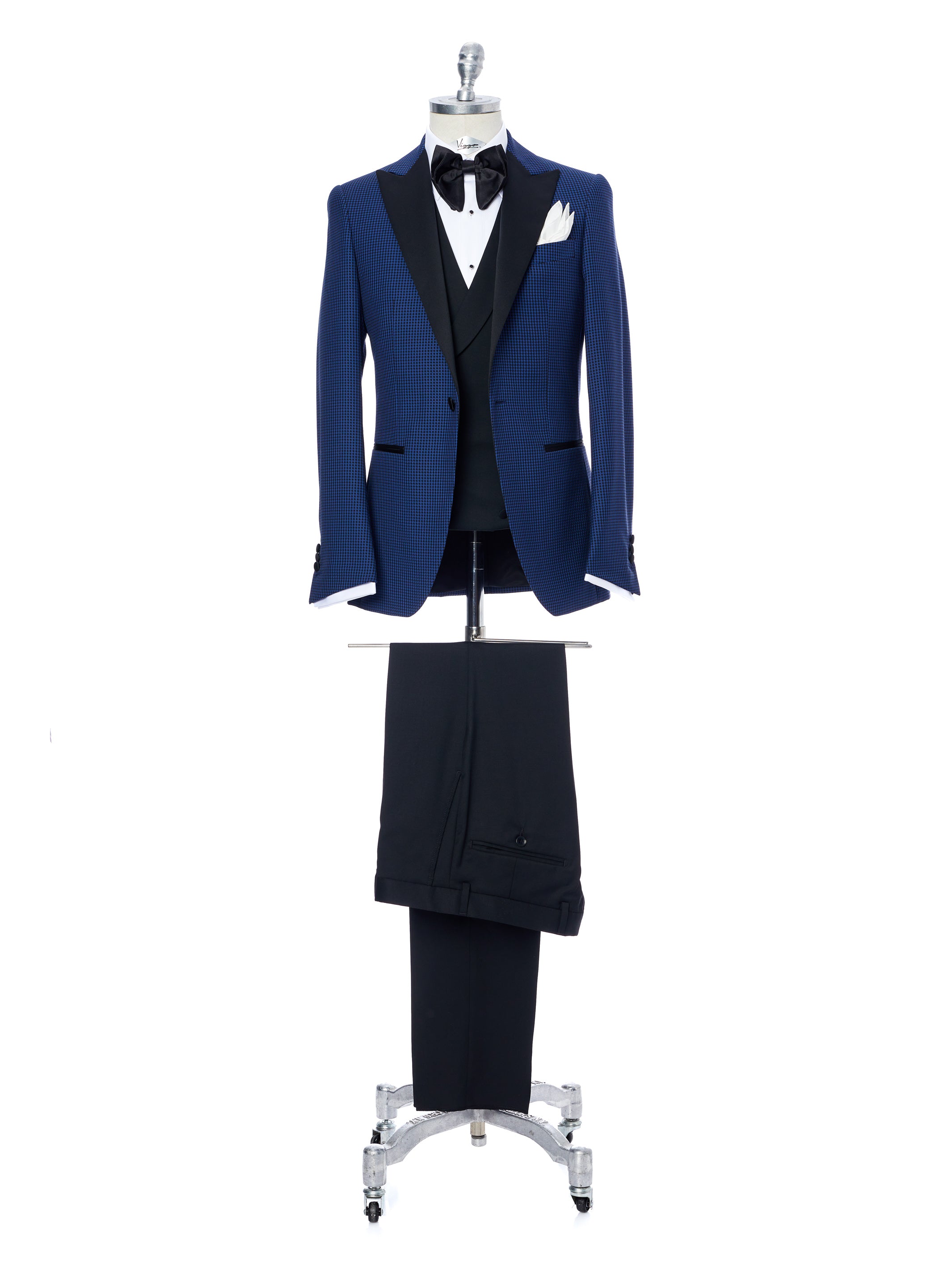 Black tuxedo with blue inserts