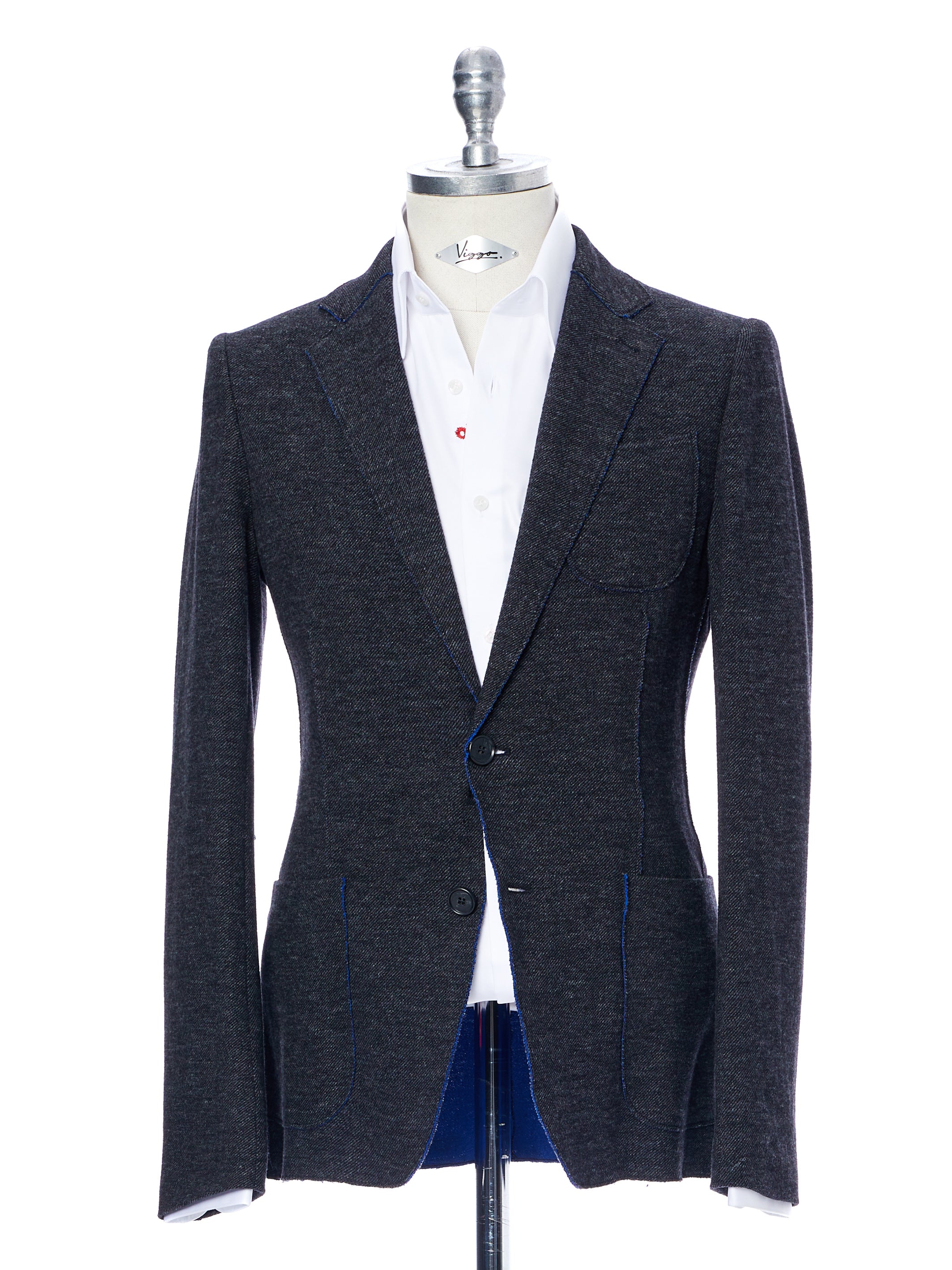 Gray jacket with blue interior