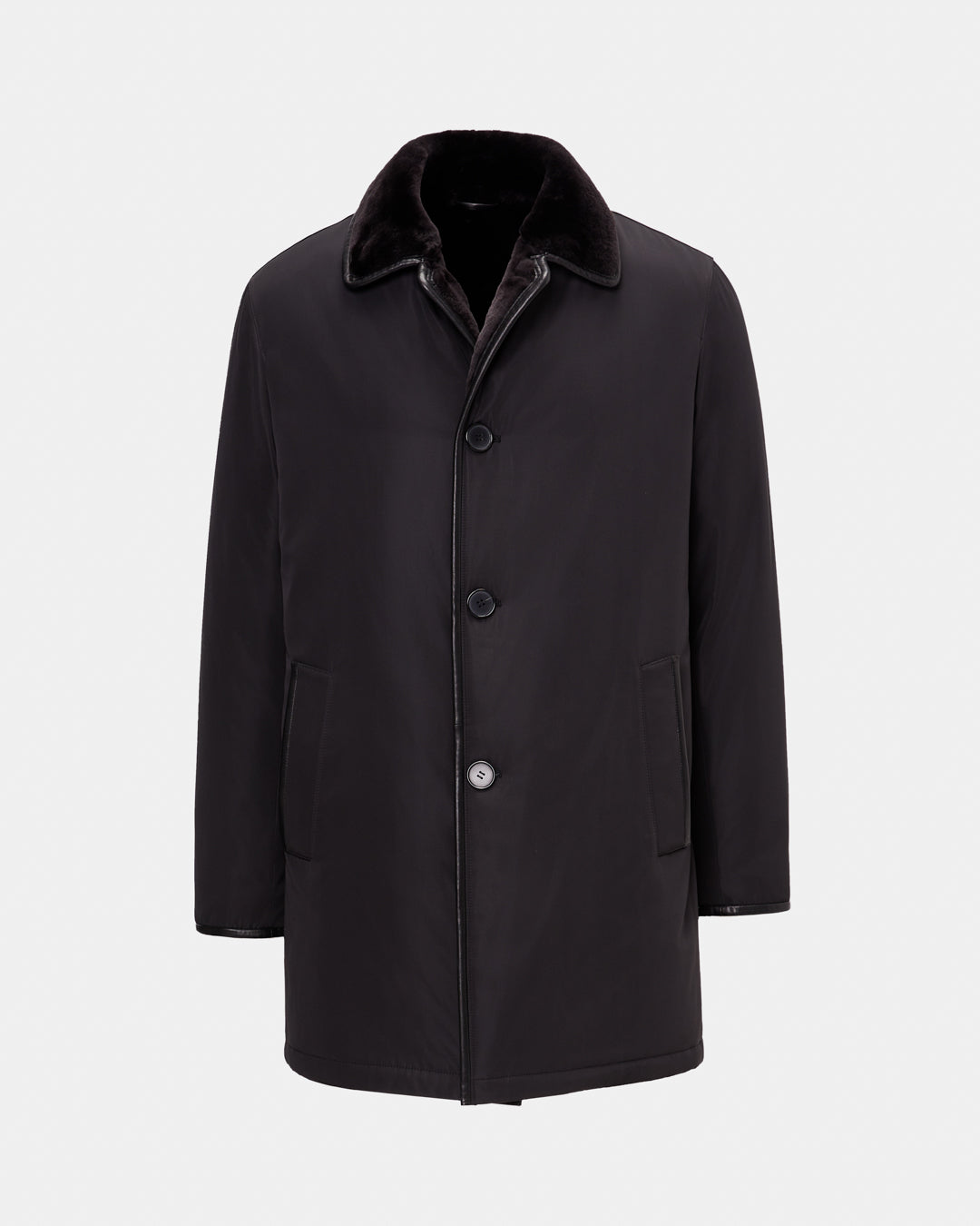 Black coat with shearling interior